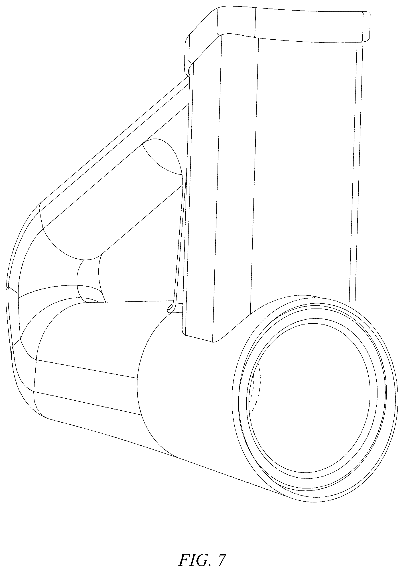 Patent USD1076609 Figure 6 – Hand-held triangular handle roller vegetable cutter