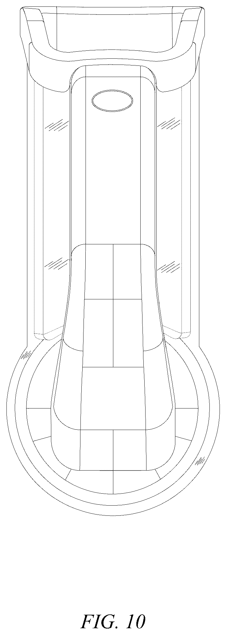 Patent USD1076609 Figure 9 – Hand-held triangular handle roller vegetable cutter