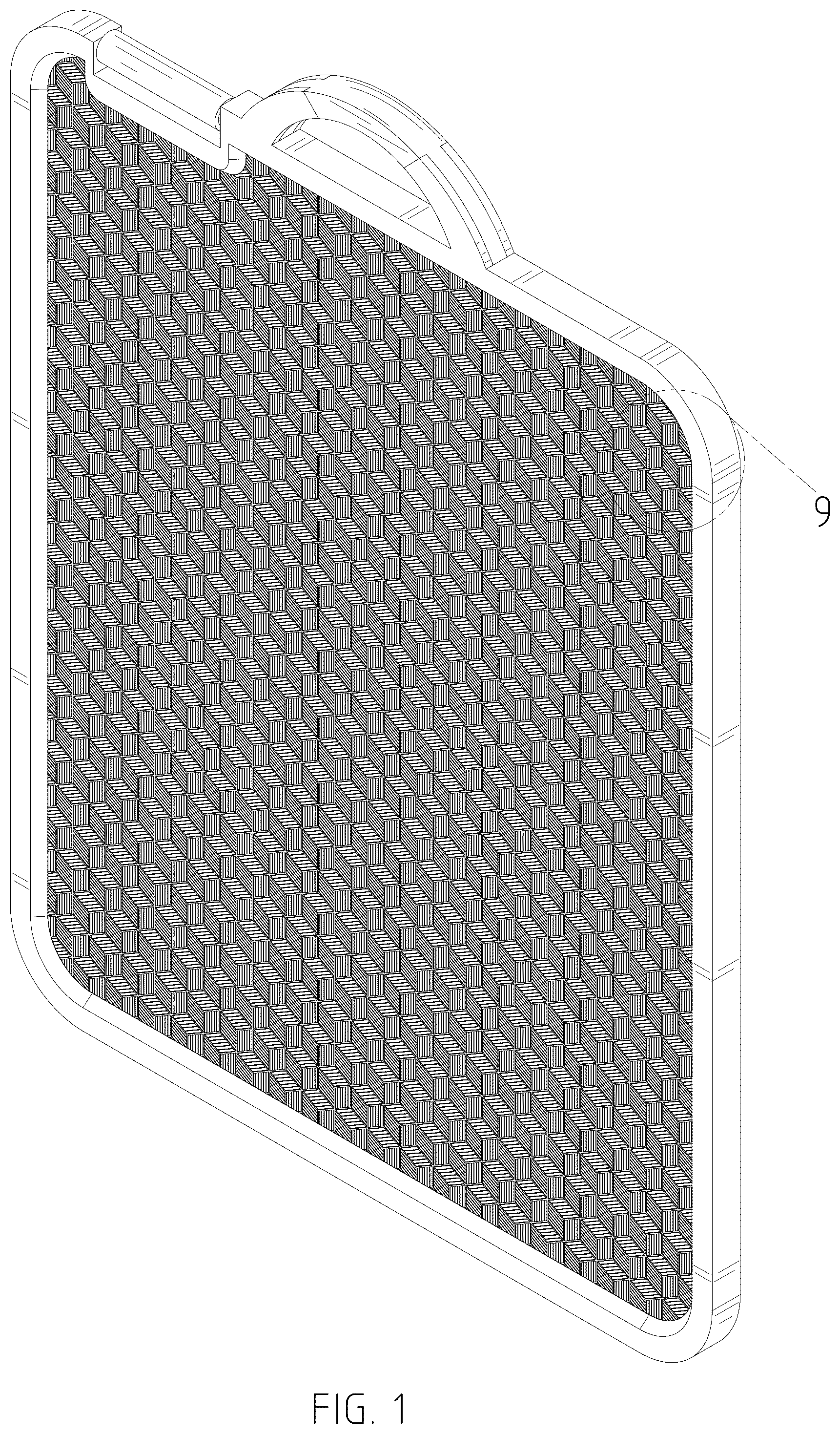 Patent USD1076615 Figure 1 – Chopping board
