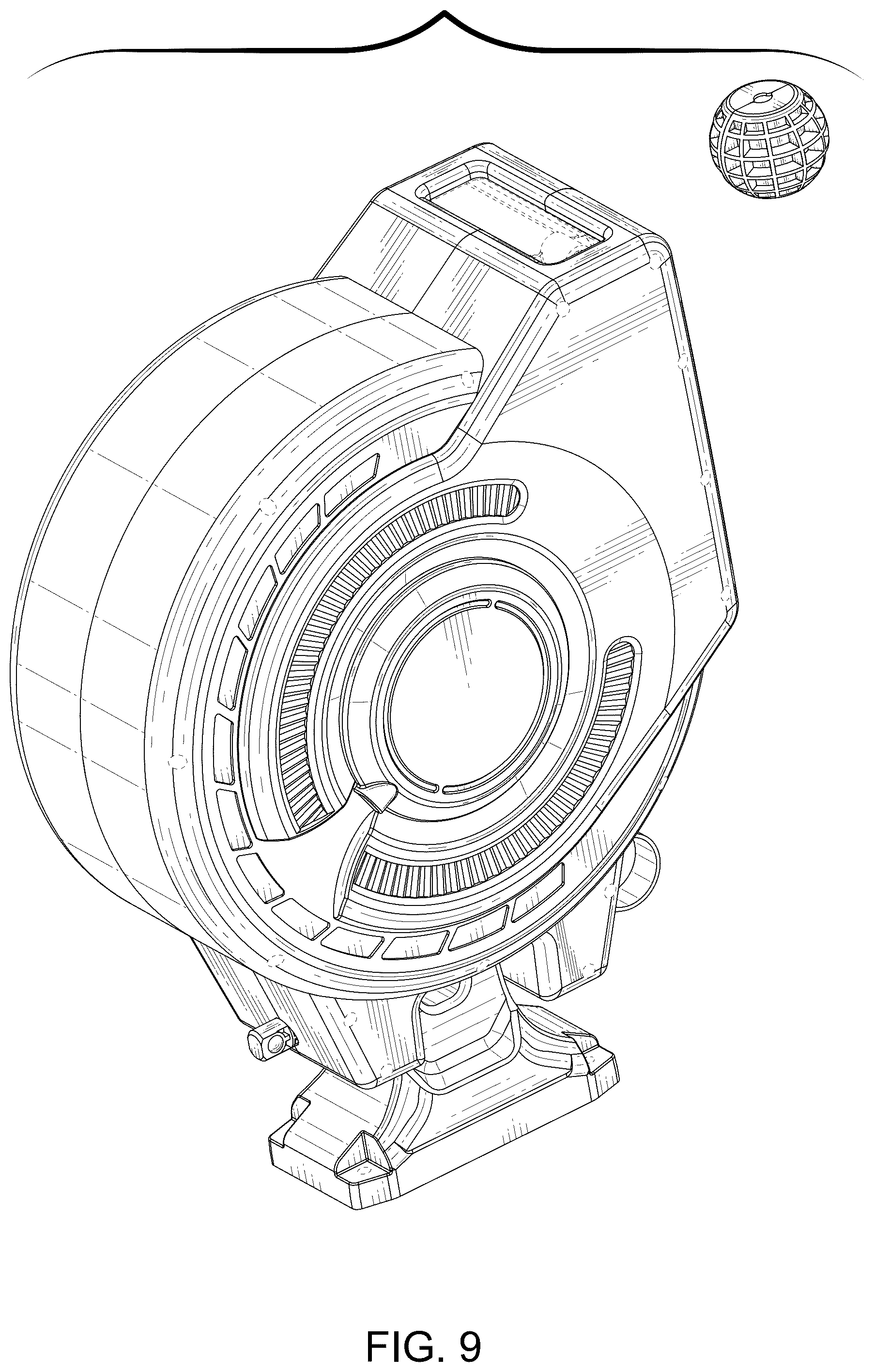 Patent USD1076649 Figure 9 – Hose reel