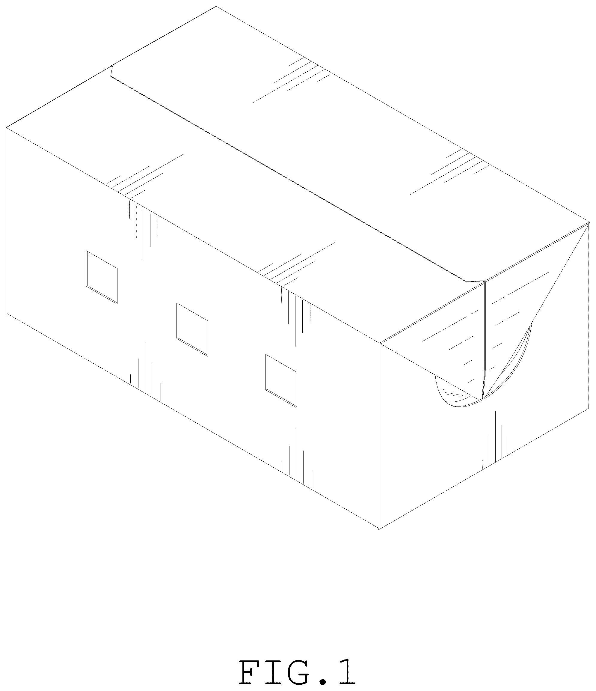 Patent USD1076665 Figure 1 – Paperboard carry-out box