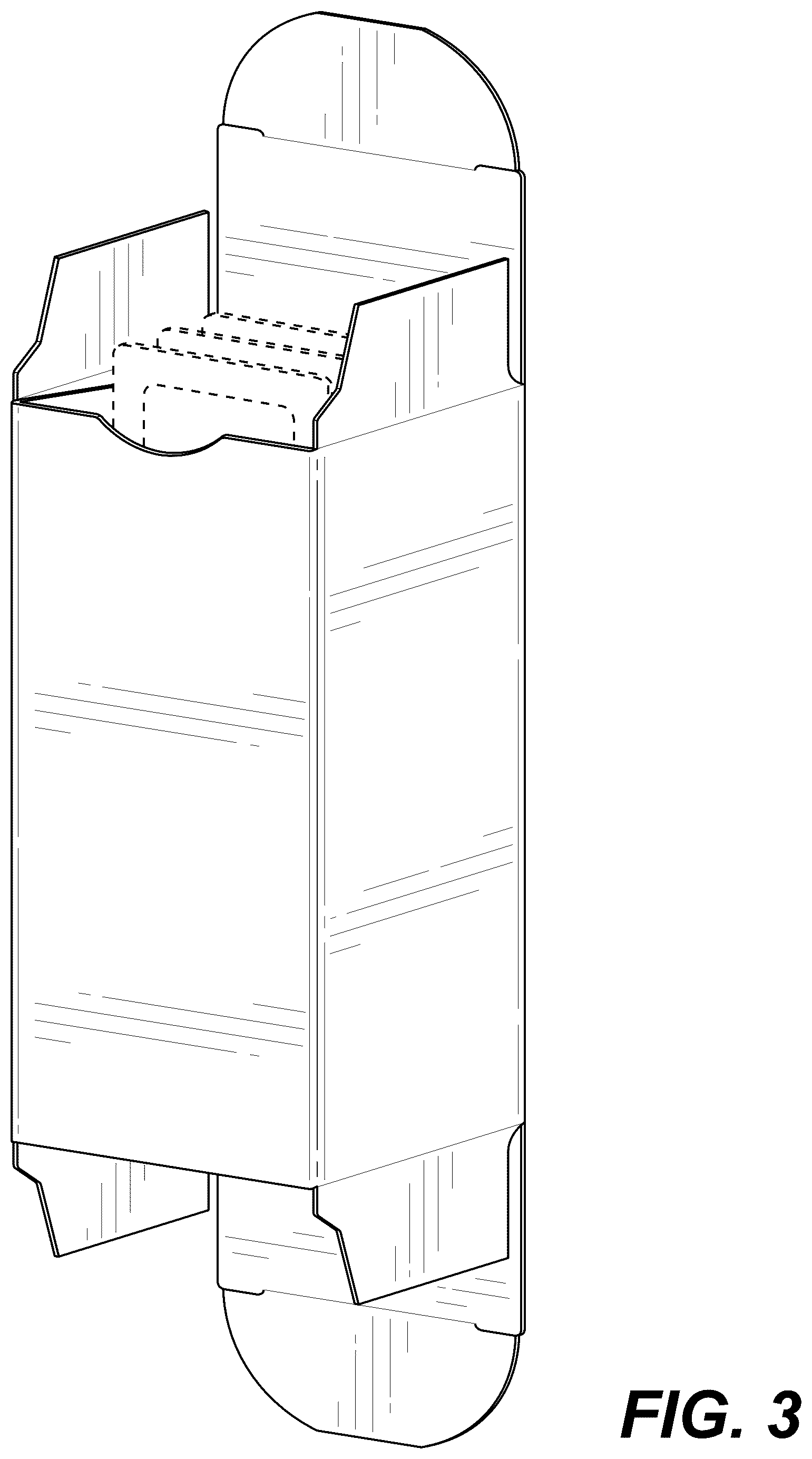 Patent USD1076666 Figure 3 – Re-closeable package