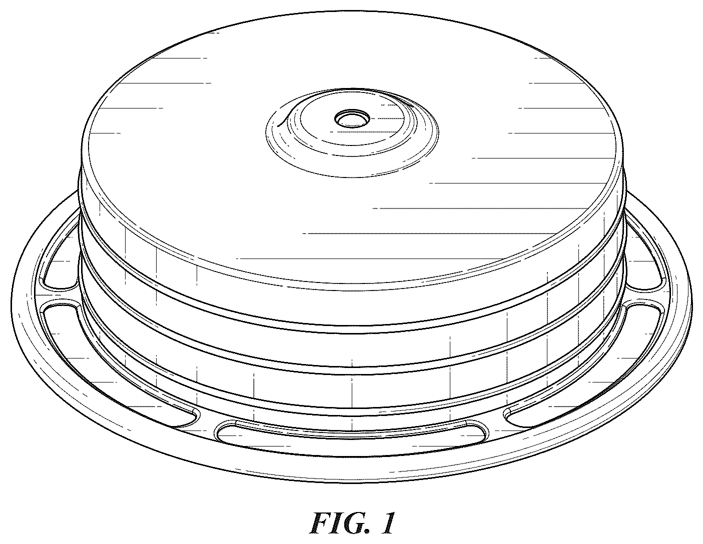 Patent USD1076668 Figure 1 – Vented flexible container lid