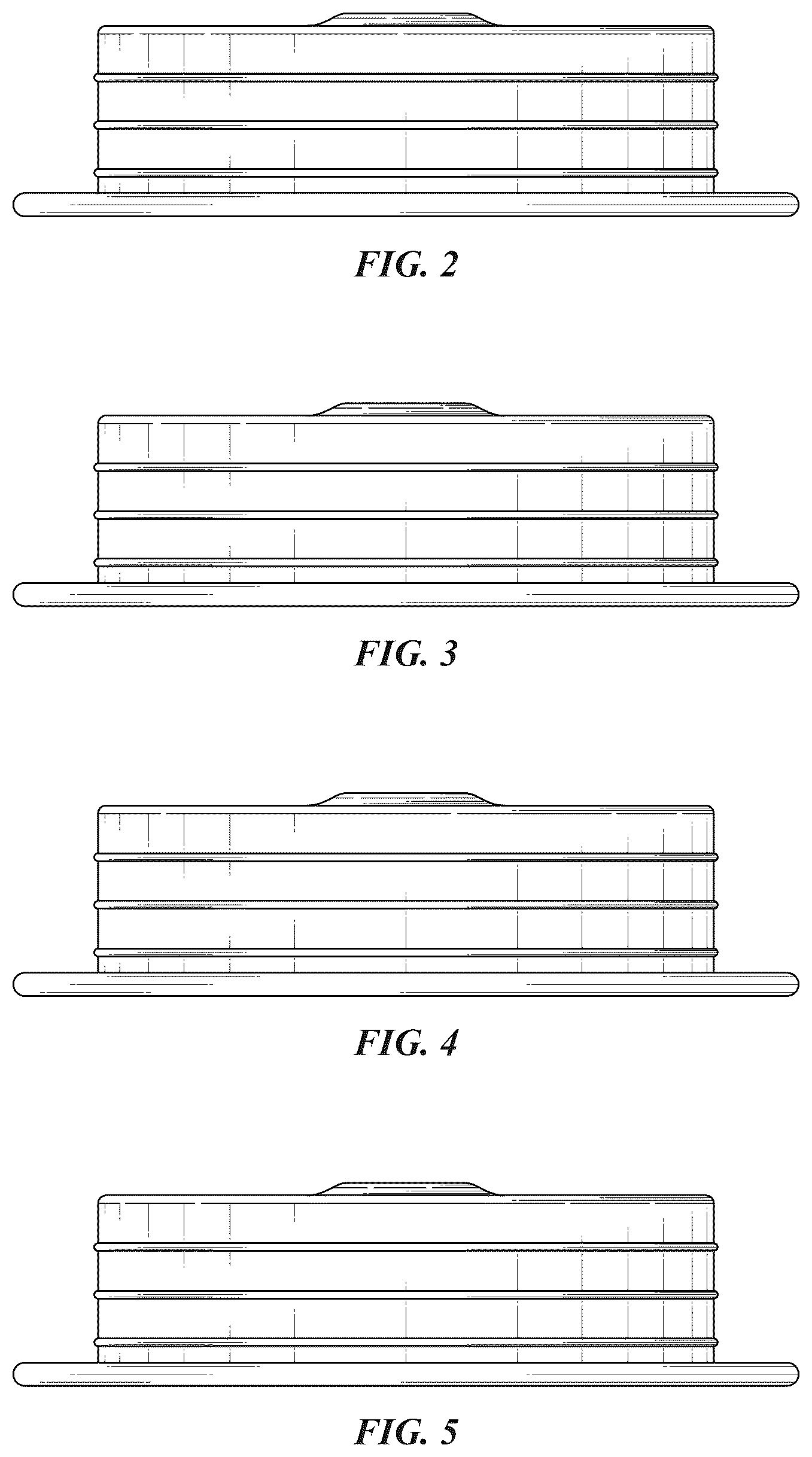 Patent USD1076668 Figure 2 – Vented flexible container lid