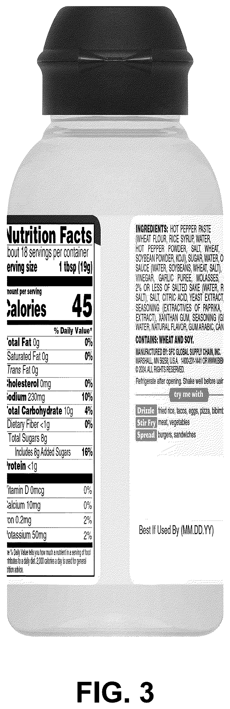 Patent USD1076671 Figure 3 – Container for food packing