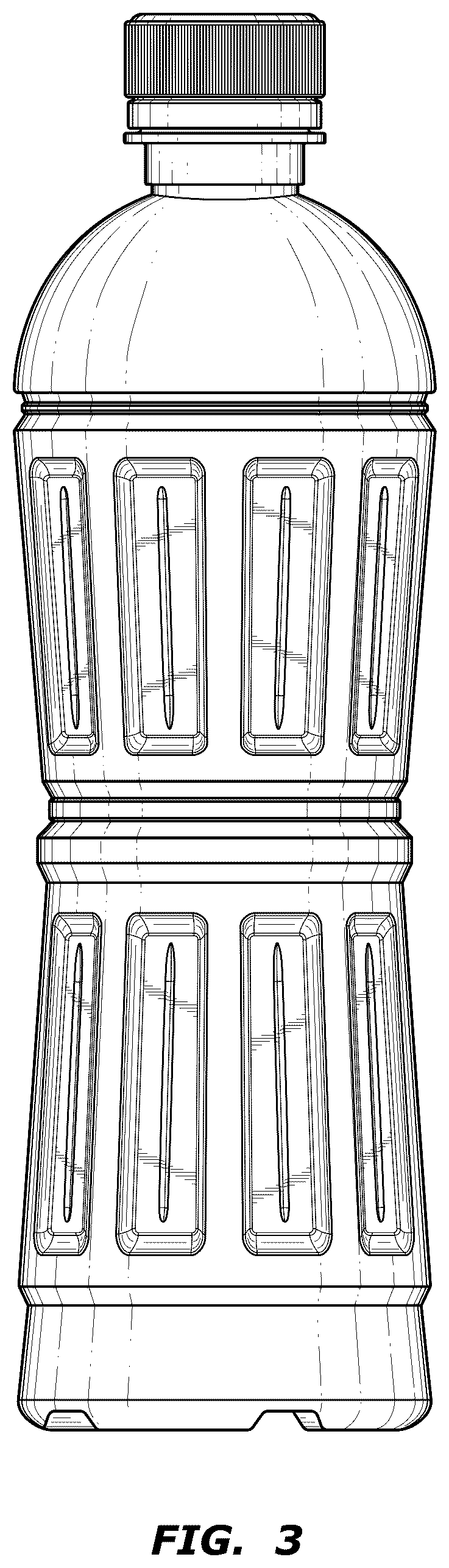 Patent USD1076674 Figure 3 – Bottle