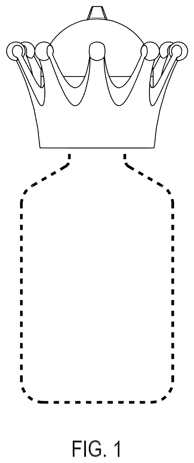 Patent USD1076676 Figure 1 – Crown ornament for a bottle cap