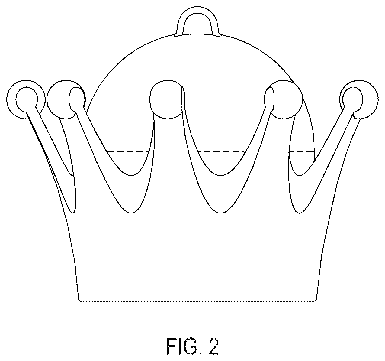 Patent USD1076676 Figure 2 – Crown ornament for a bottle cap