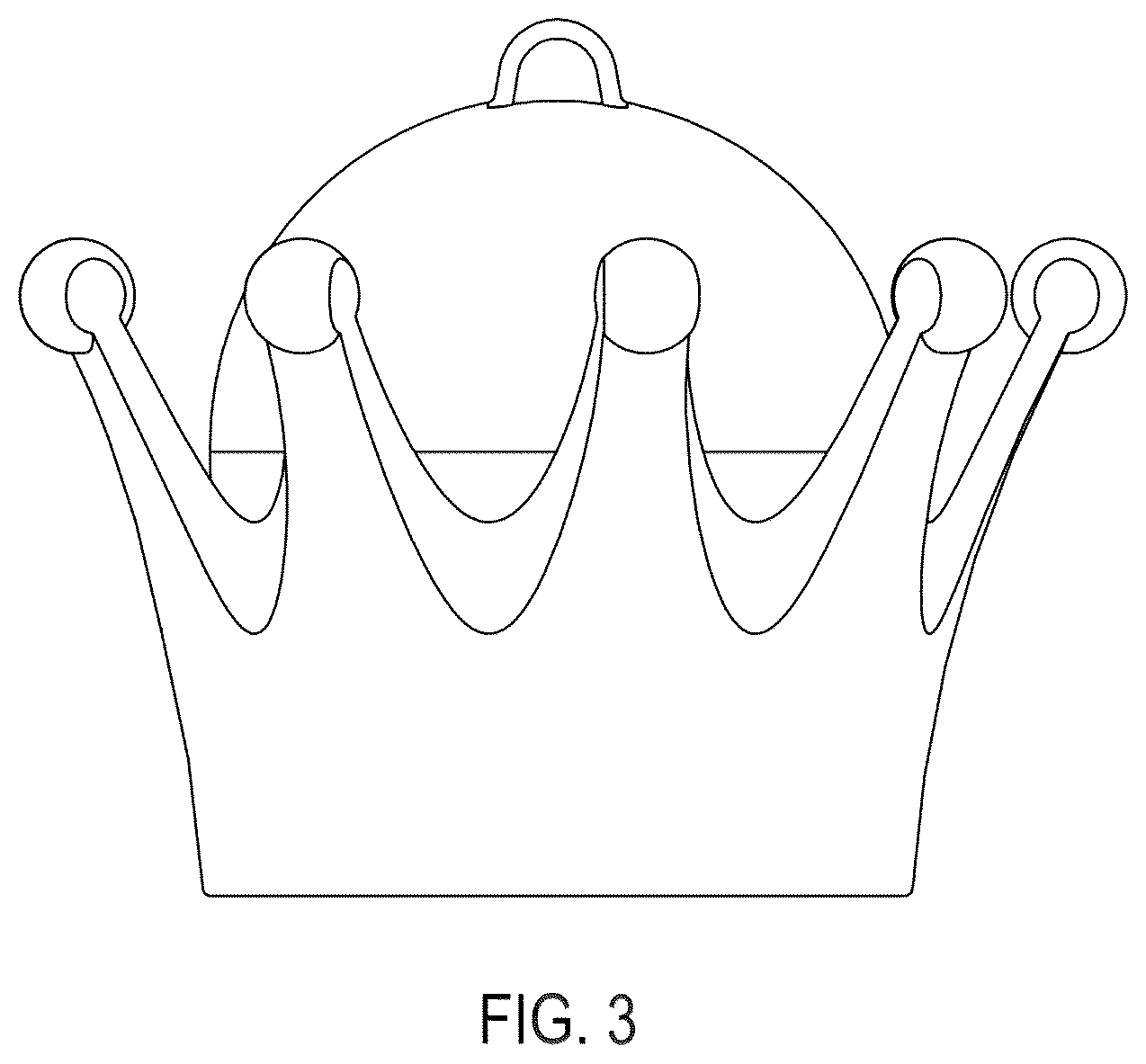 Patent USD1076676 Figure 3 – Crown ornament for a bottle cap