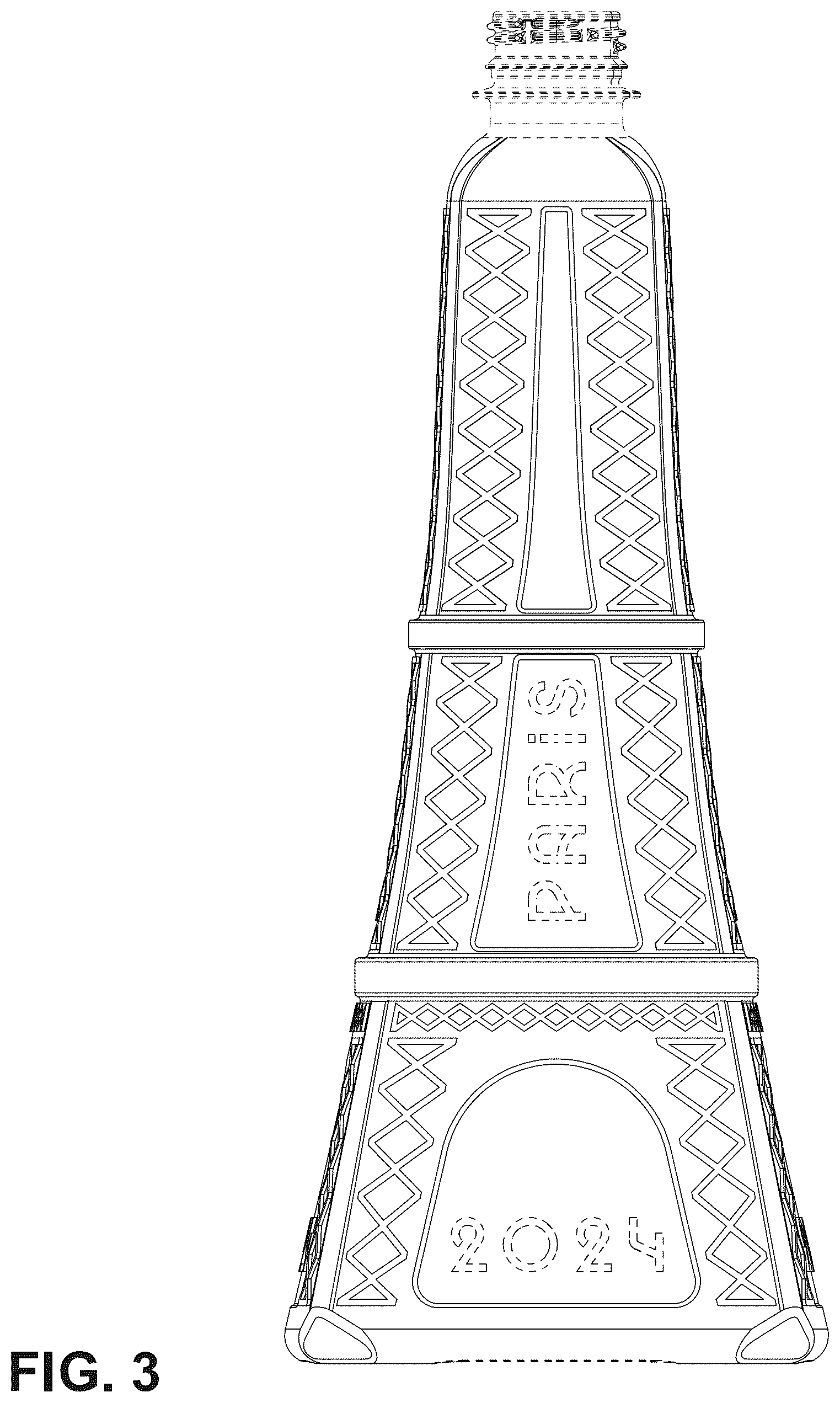 Patent USD1076677 Figure 3 – Container