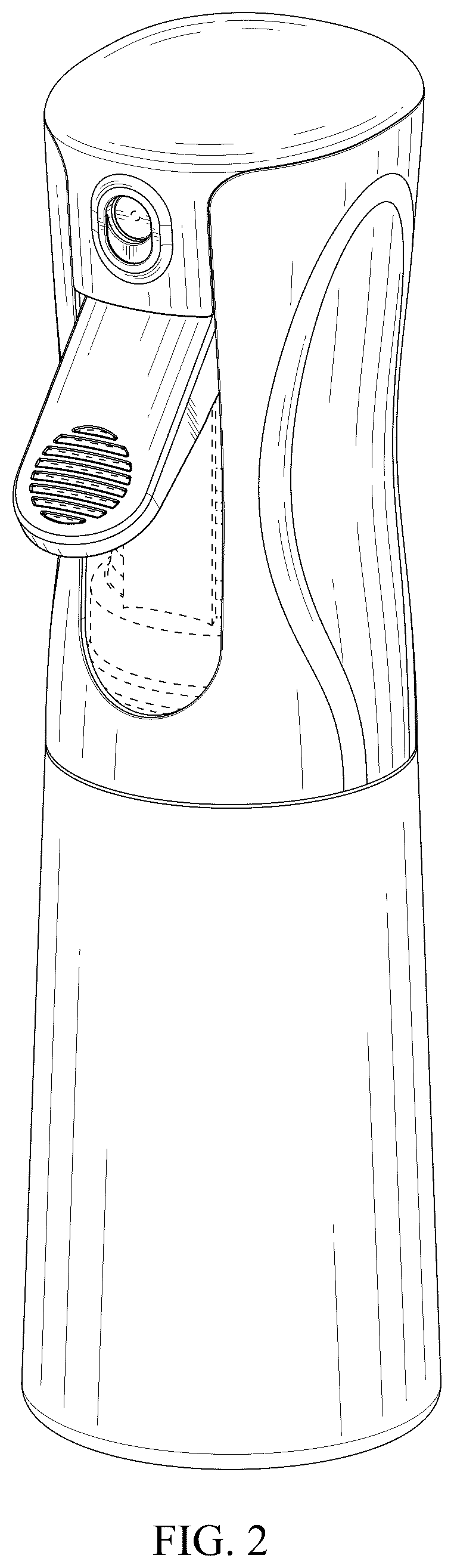 Patent USD1076678 Figure 2 – Spray bottle