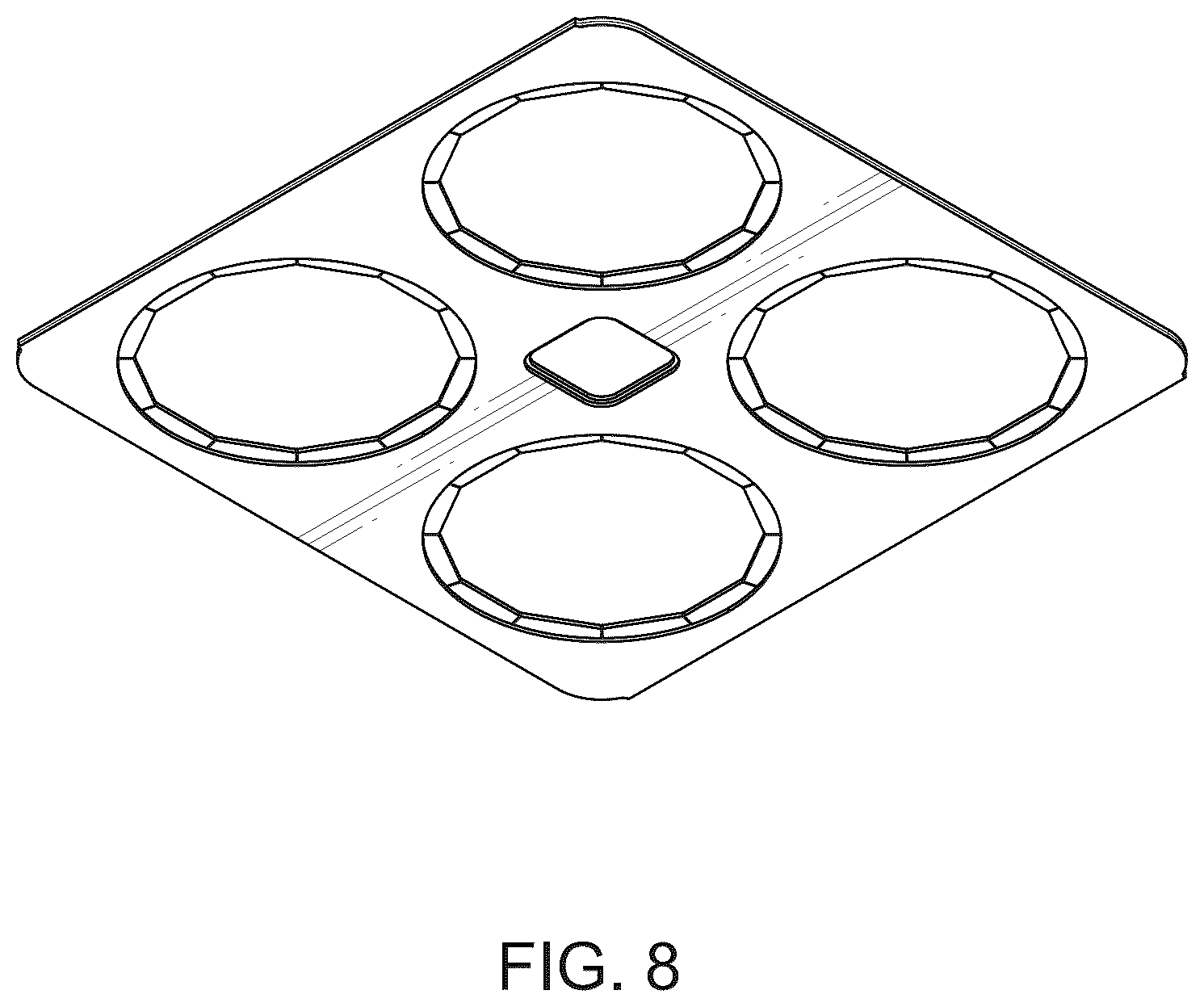 Patent USD1076680 Figure 8 – Container carrier