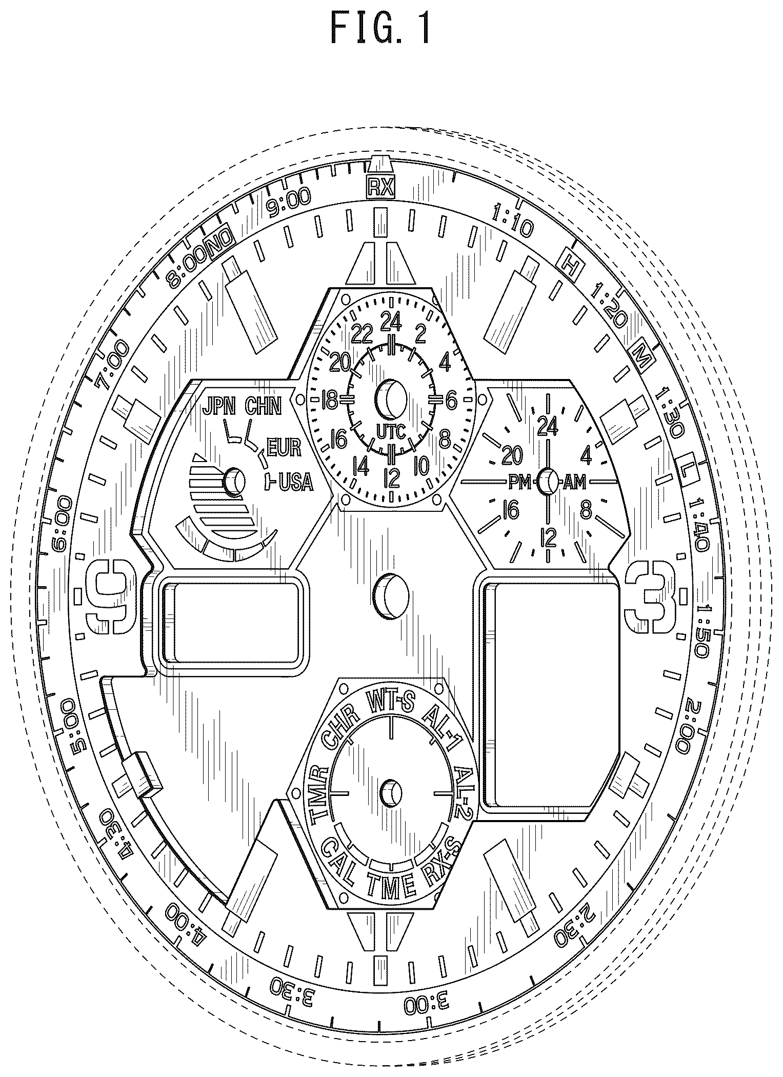 Patent USD1076702 Figure 1 – Watch dial