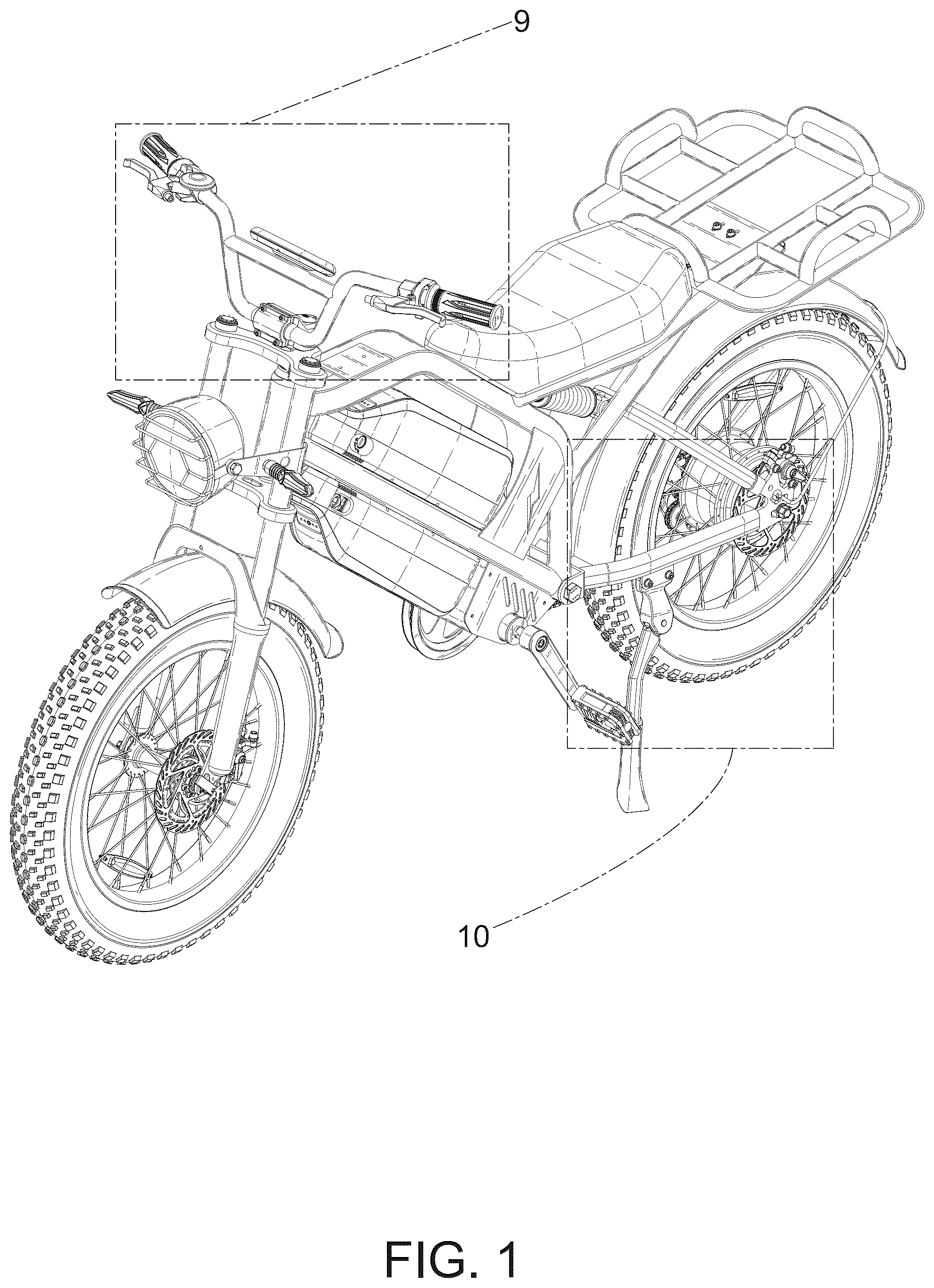Patent USD1076729 Figure 1 – Electric bicycle