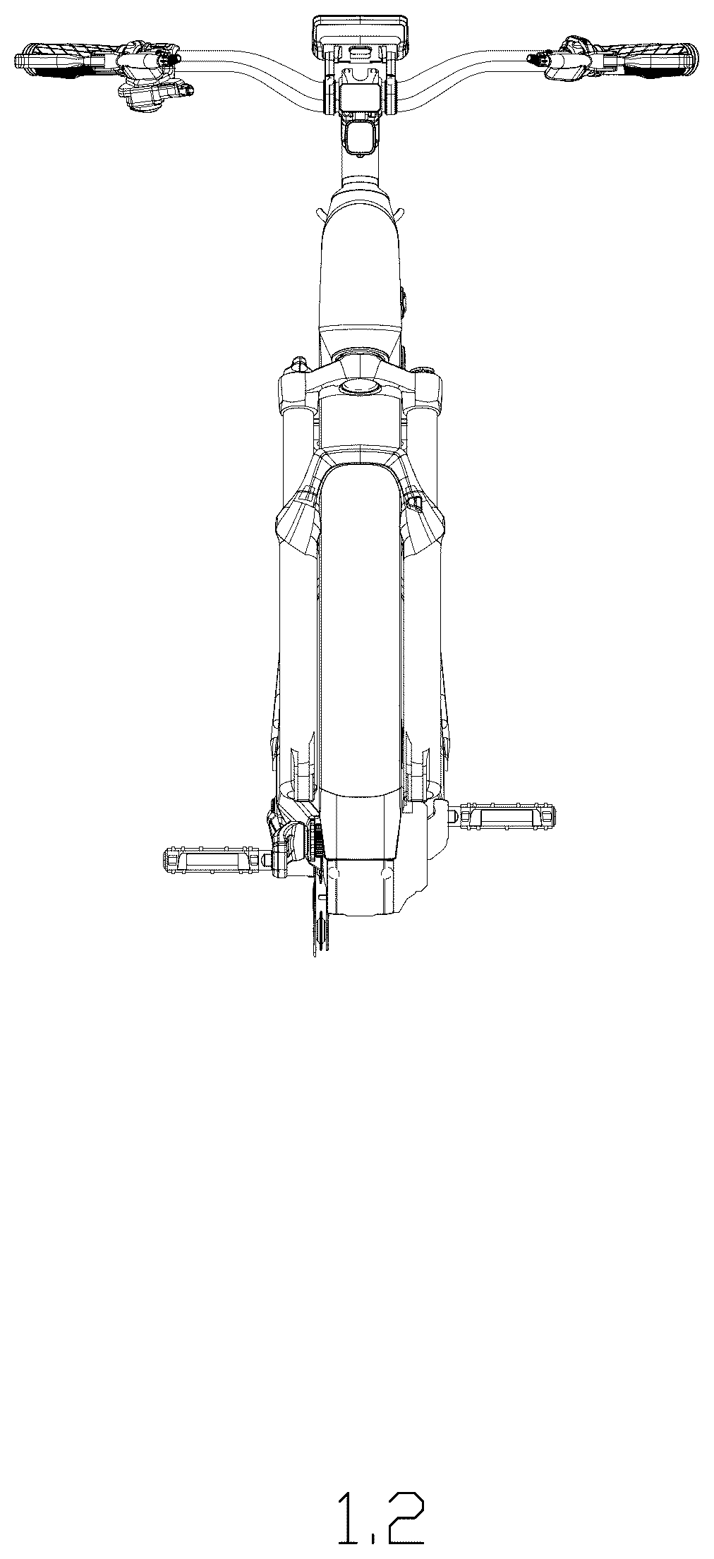 Patent USD1076730 Figure 2 – Electric bicycle frame