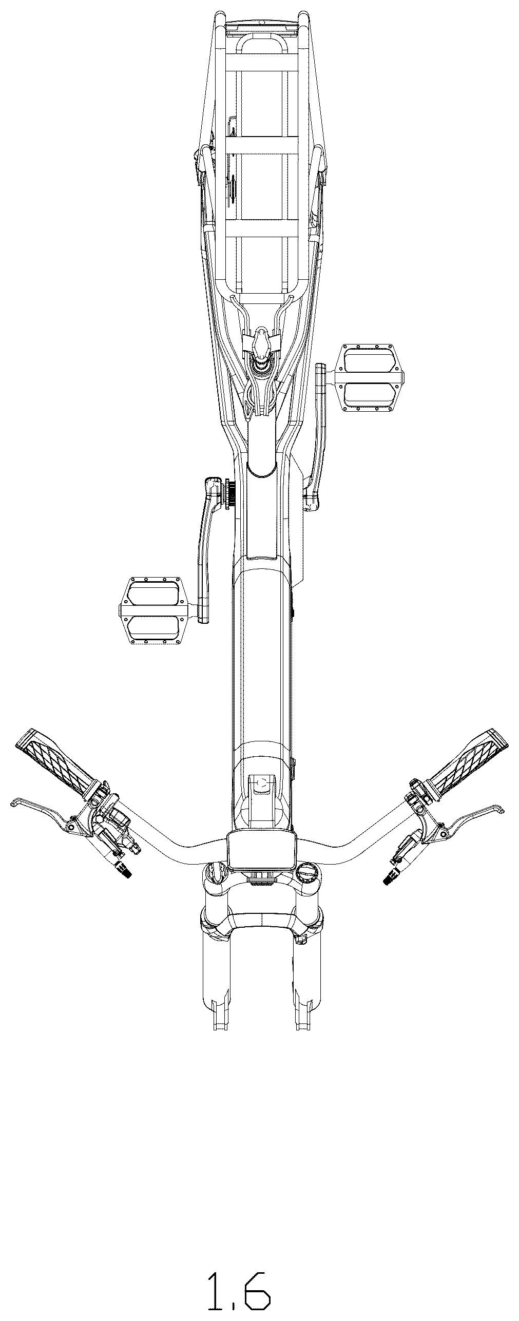 Patent USD1076730 Figure 6 – Electric bicycle frame