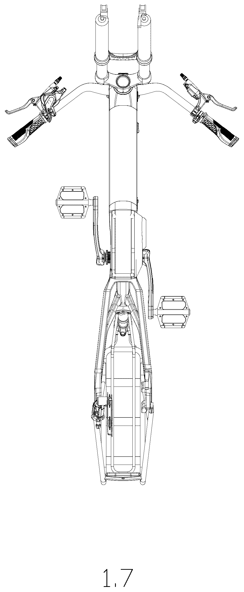 Patent USD1076730 Figure 7 – Electric bicycle frame