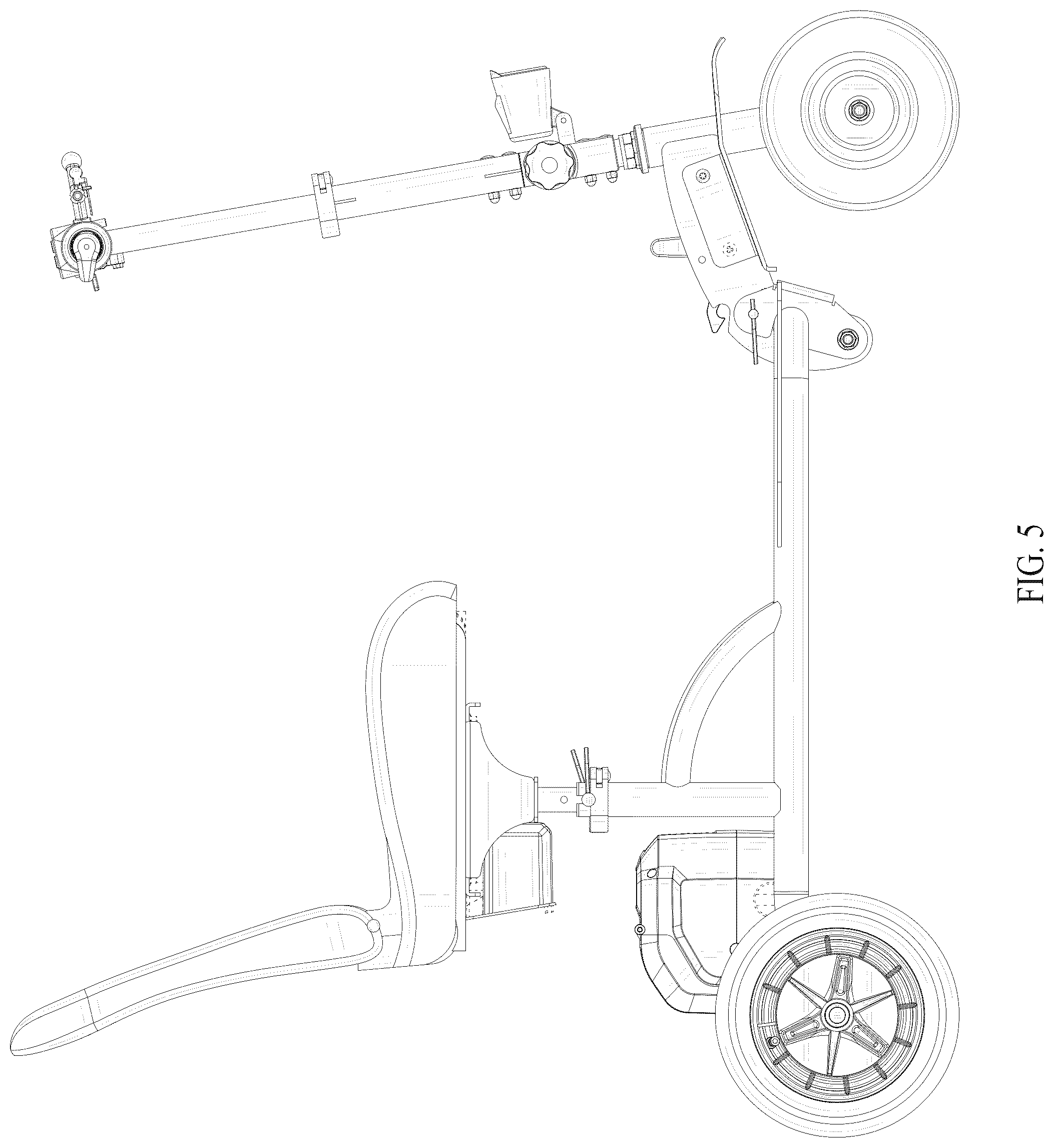 Patent USD1076733 Figure 5 – Portable mobility scooter
