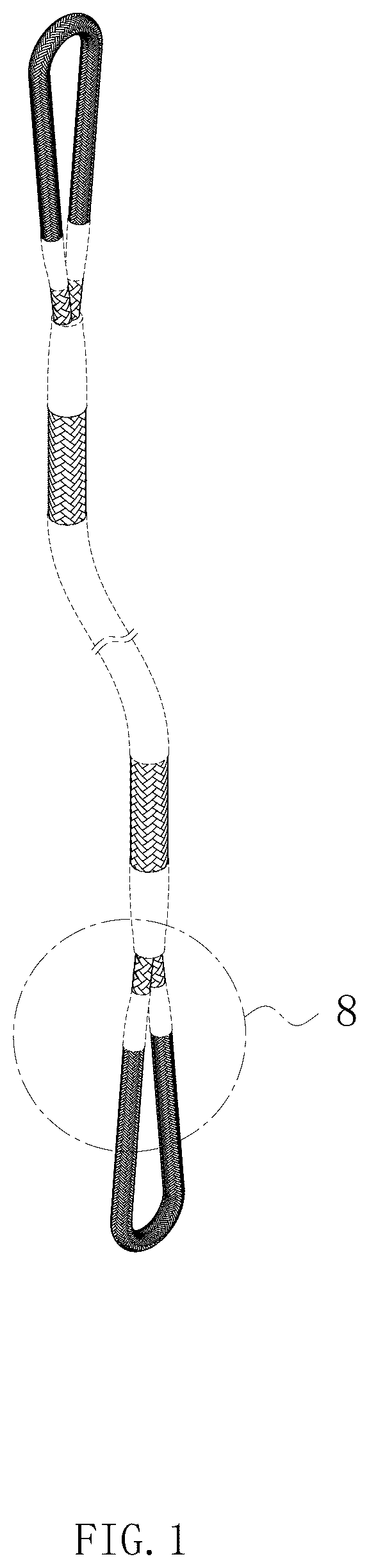 Patent USD1076736 — Synthetic recovery slings rope — Figure 1