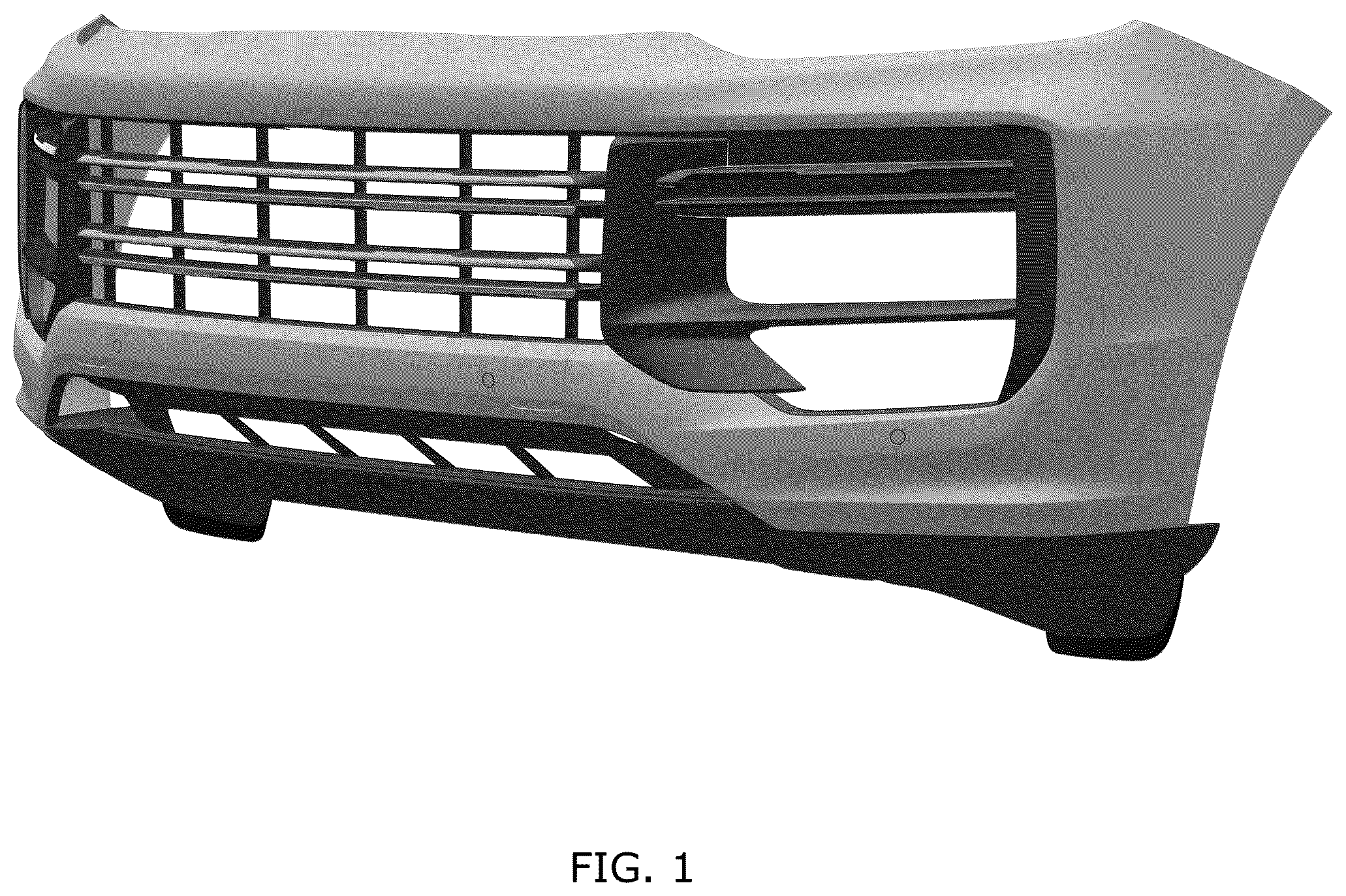 Patent USD1076737 Figure 1 – Front bumper for motor vehicle