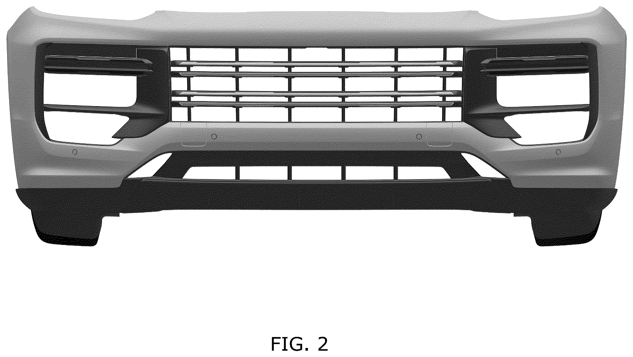 Patent USD1076737 Figure 2 – Front bumper for motor vehicle