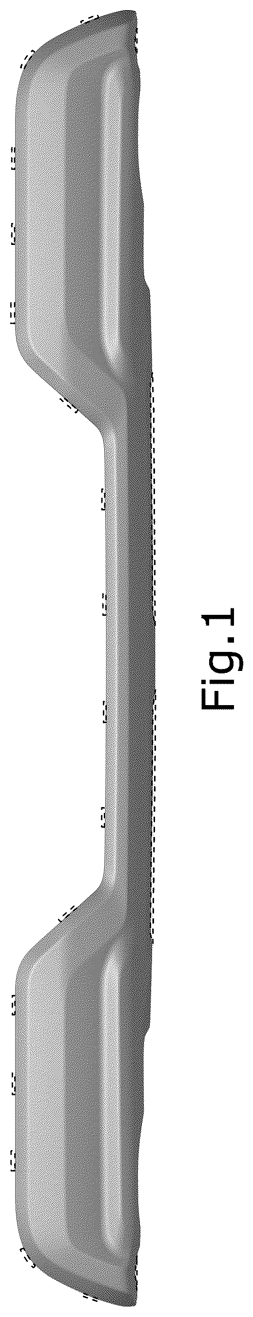 Patent USD1076738 Figure 1 – Vehicle rear lower bumper cover