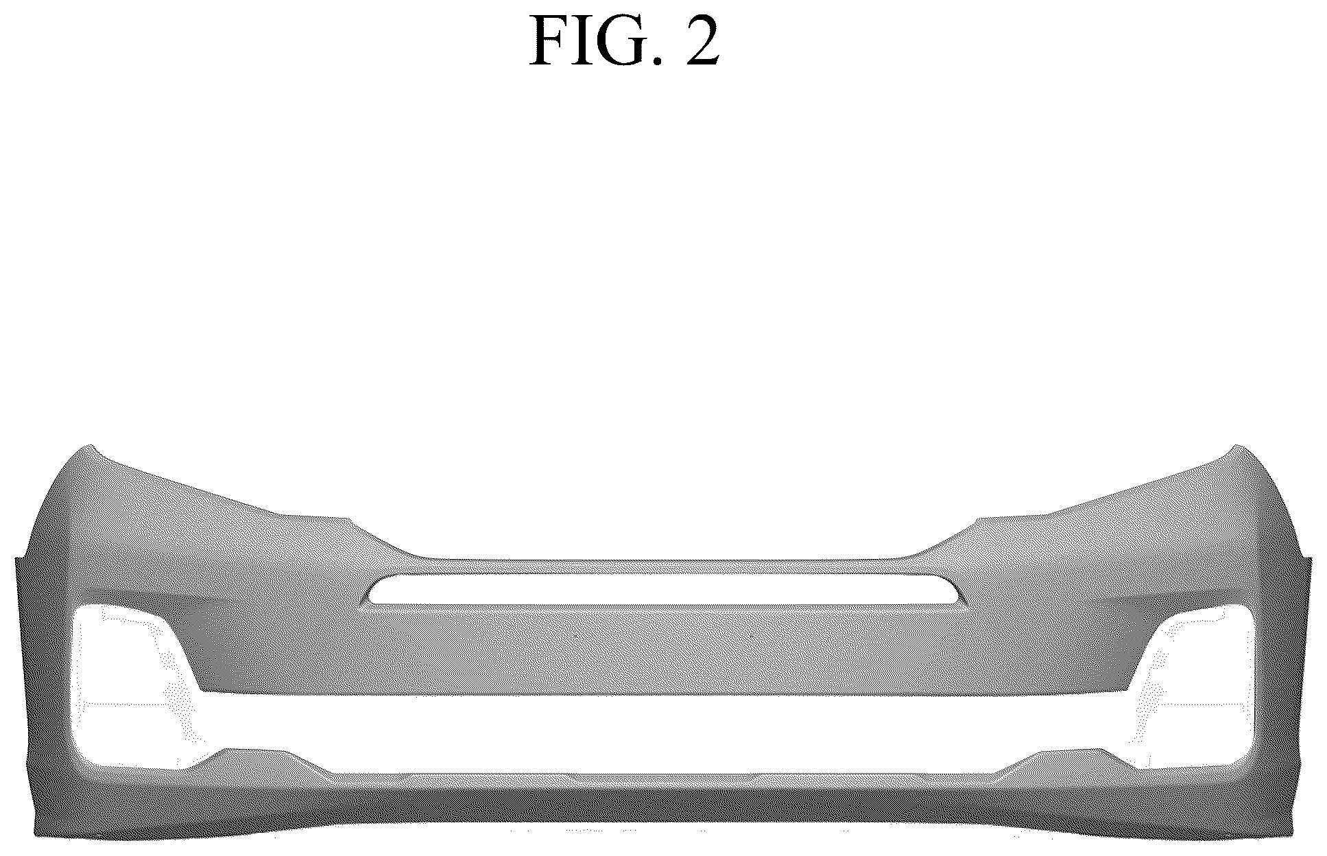 Patent USD1076739 Figure 2 – Front bumper for automobile