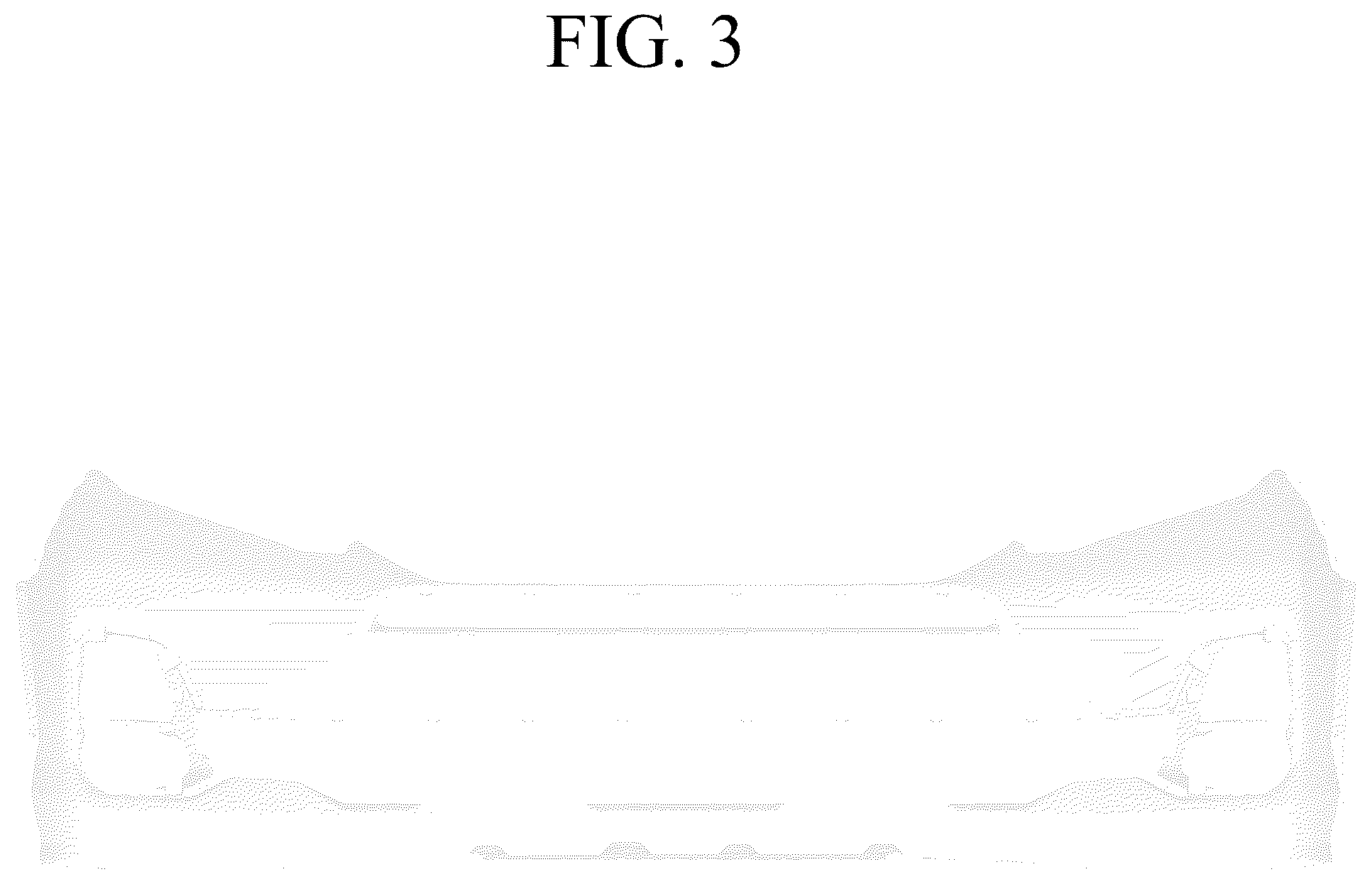Patent USD1076739 Figure 3 – Front bumper for automobile