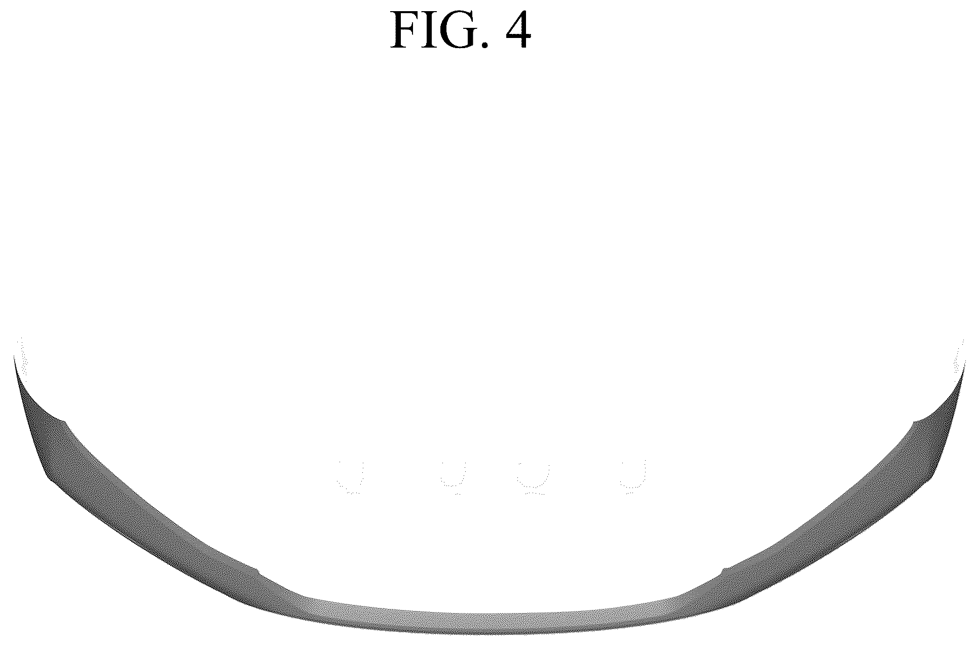 Patent USD1076739 Figure 4 – Front bumper for automobile