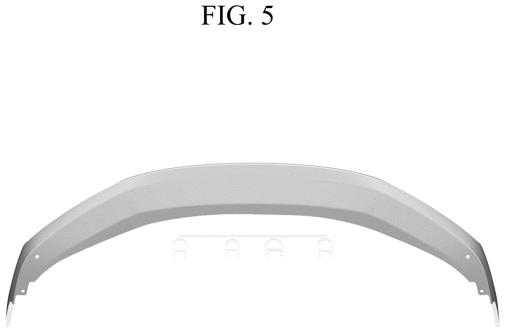 Patent USD1076739 Figure 5 – Front bumper for automobile