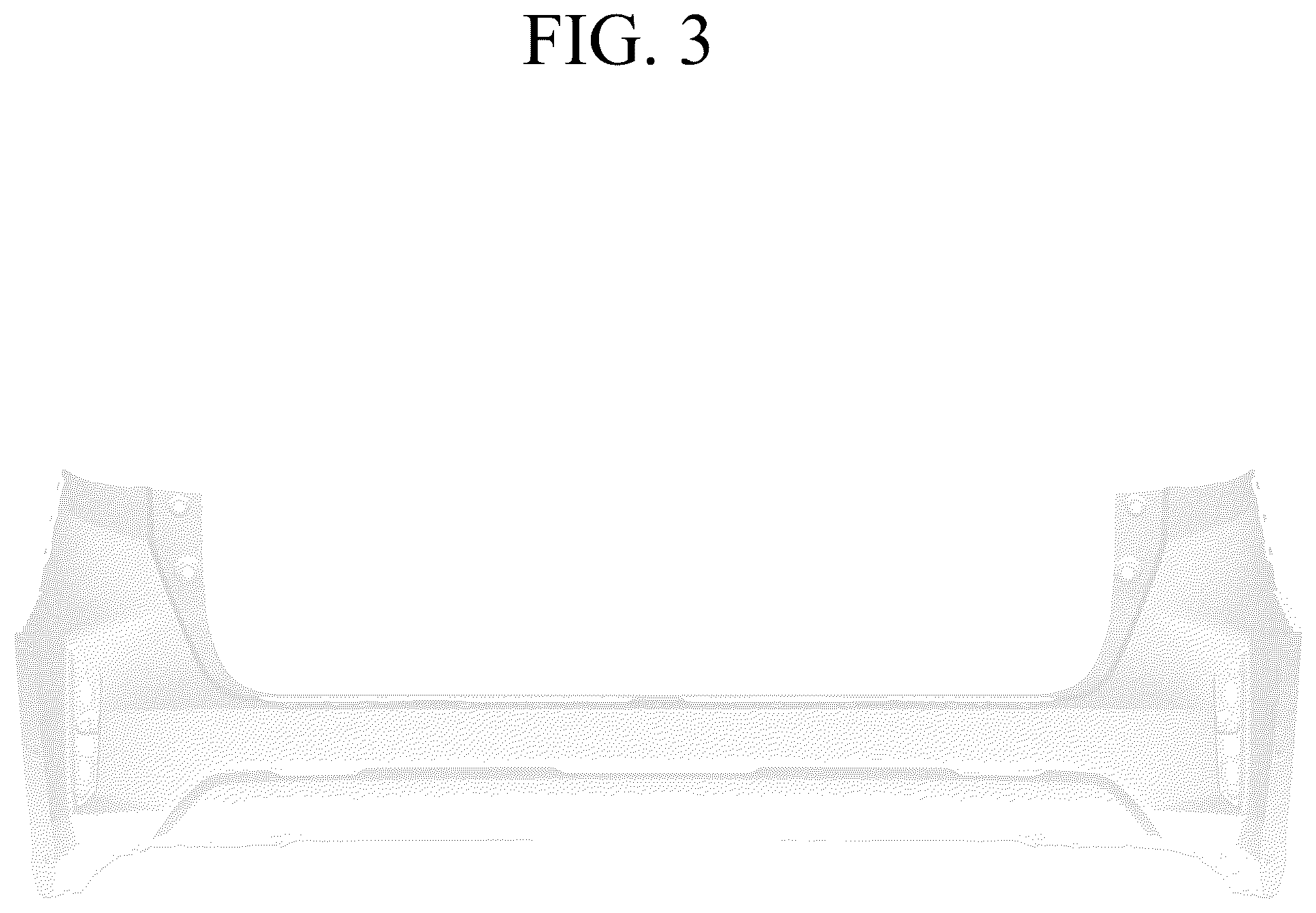 Patent USD1076740 Figure 3 – Rear bumper for automobile