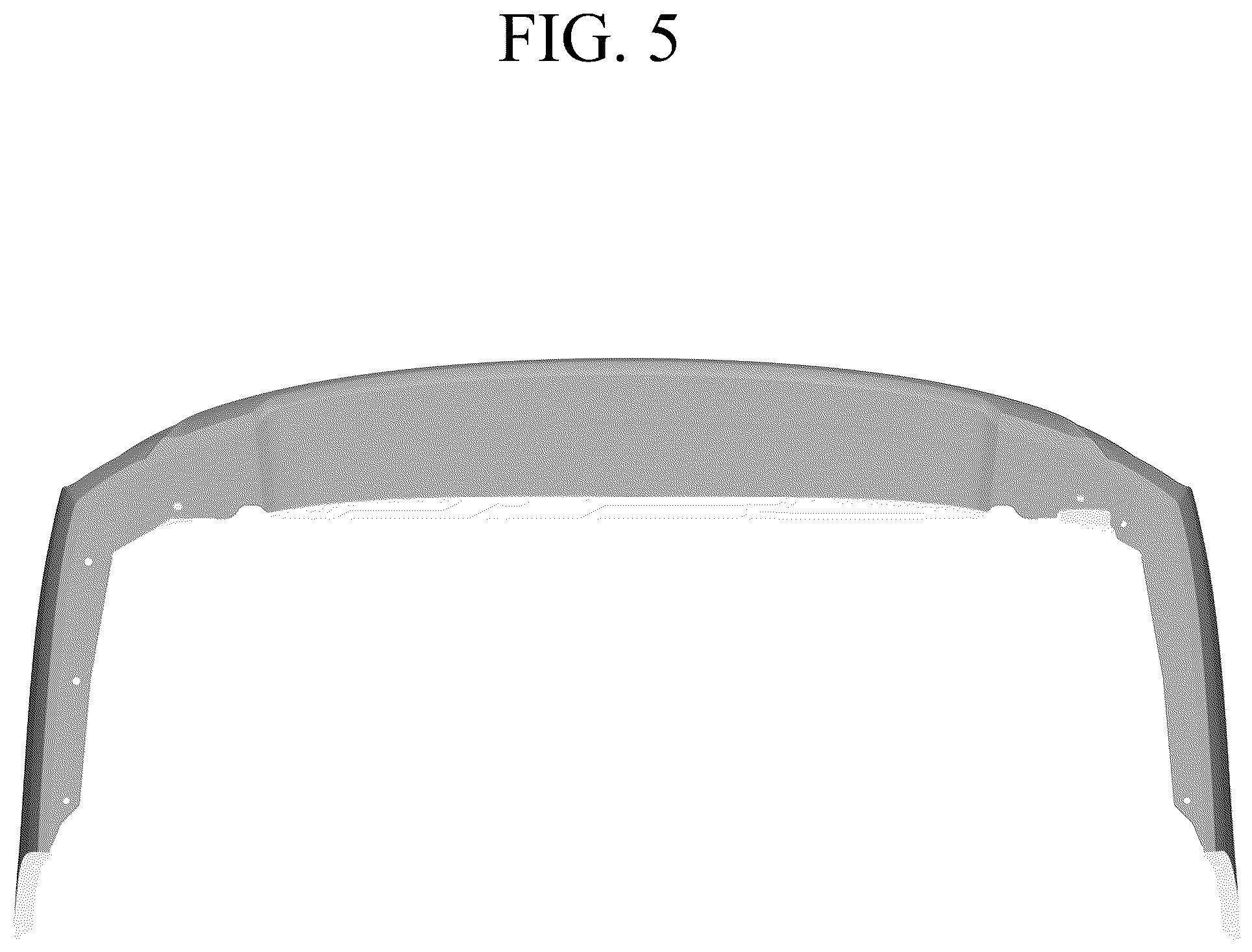 Patent USD1076740 Figure 5 – Rear bumper for automobile