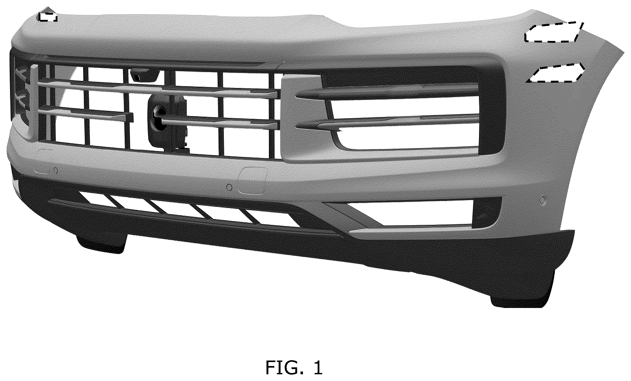 Patent USD1076741 Figure 1 – Front bumper for motor vehicle