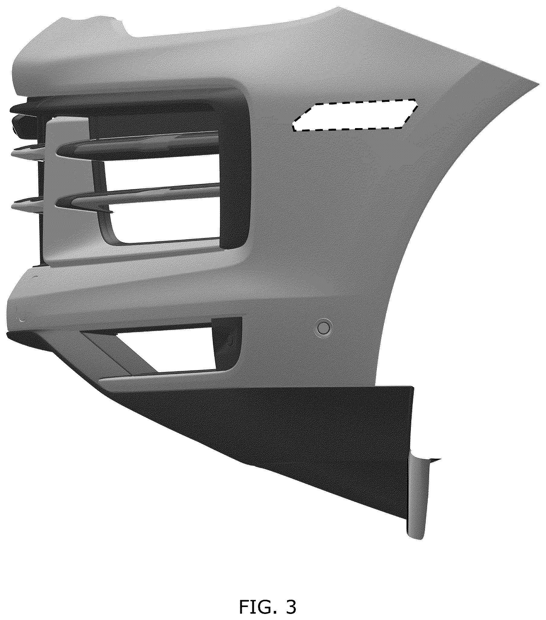 Patent USD1076741 Figure 3 – Front bumper for motor vehicle