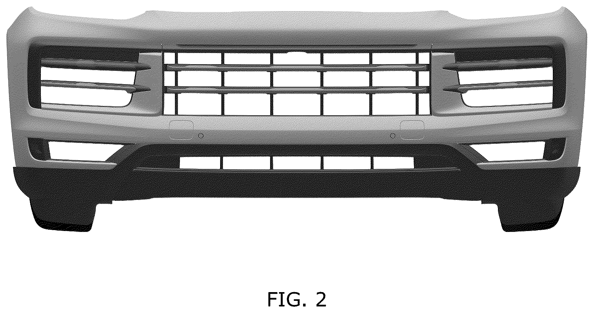 Patent USD1076742 Figure 2 – Front bumper for motor vehicle