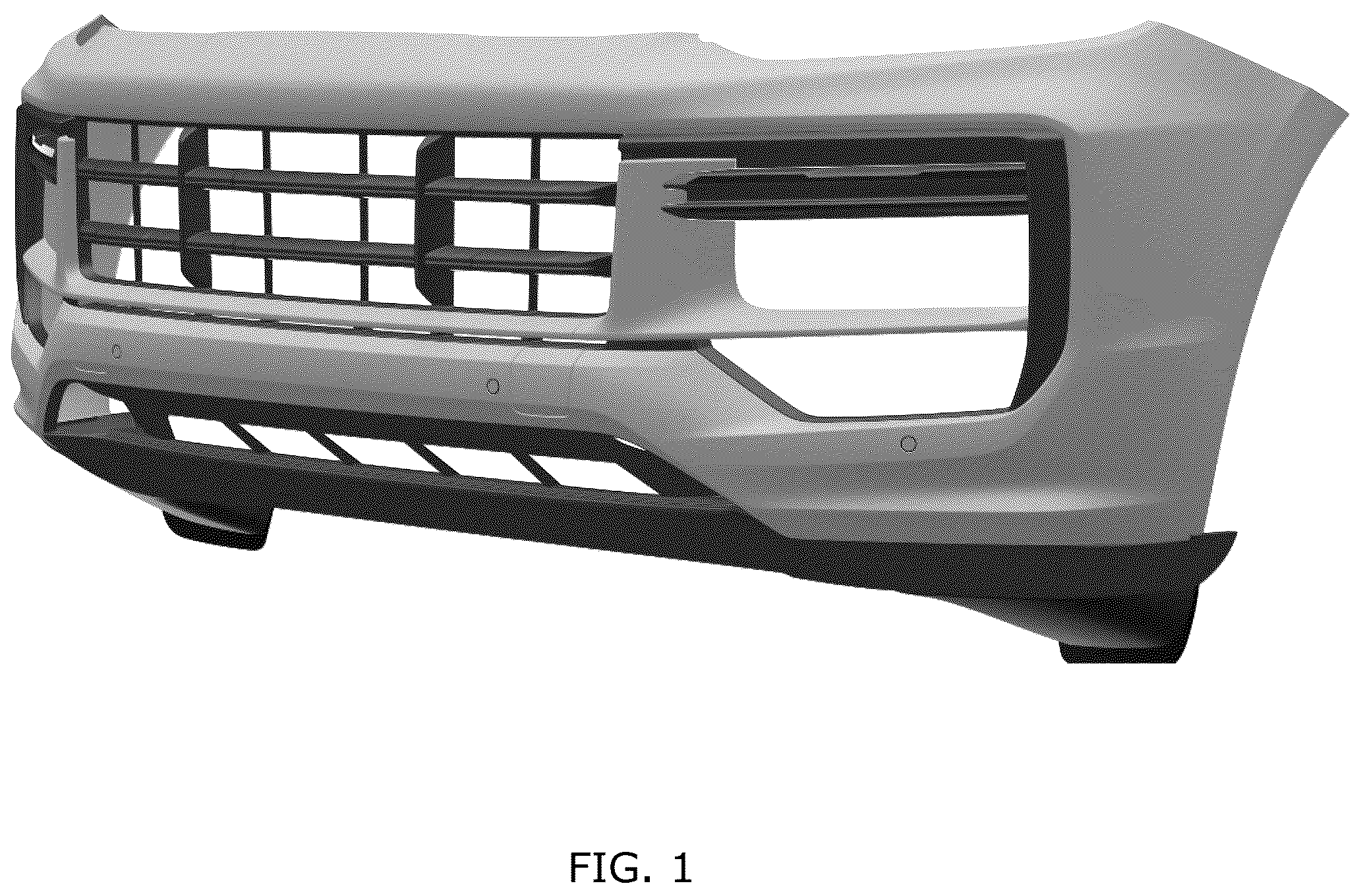 Patent USD1076743 Figure 1 – Front bumper for motor vehicle