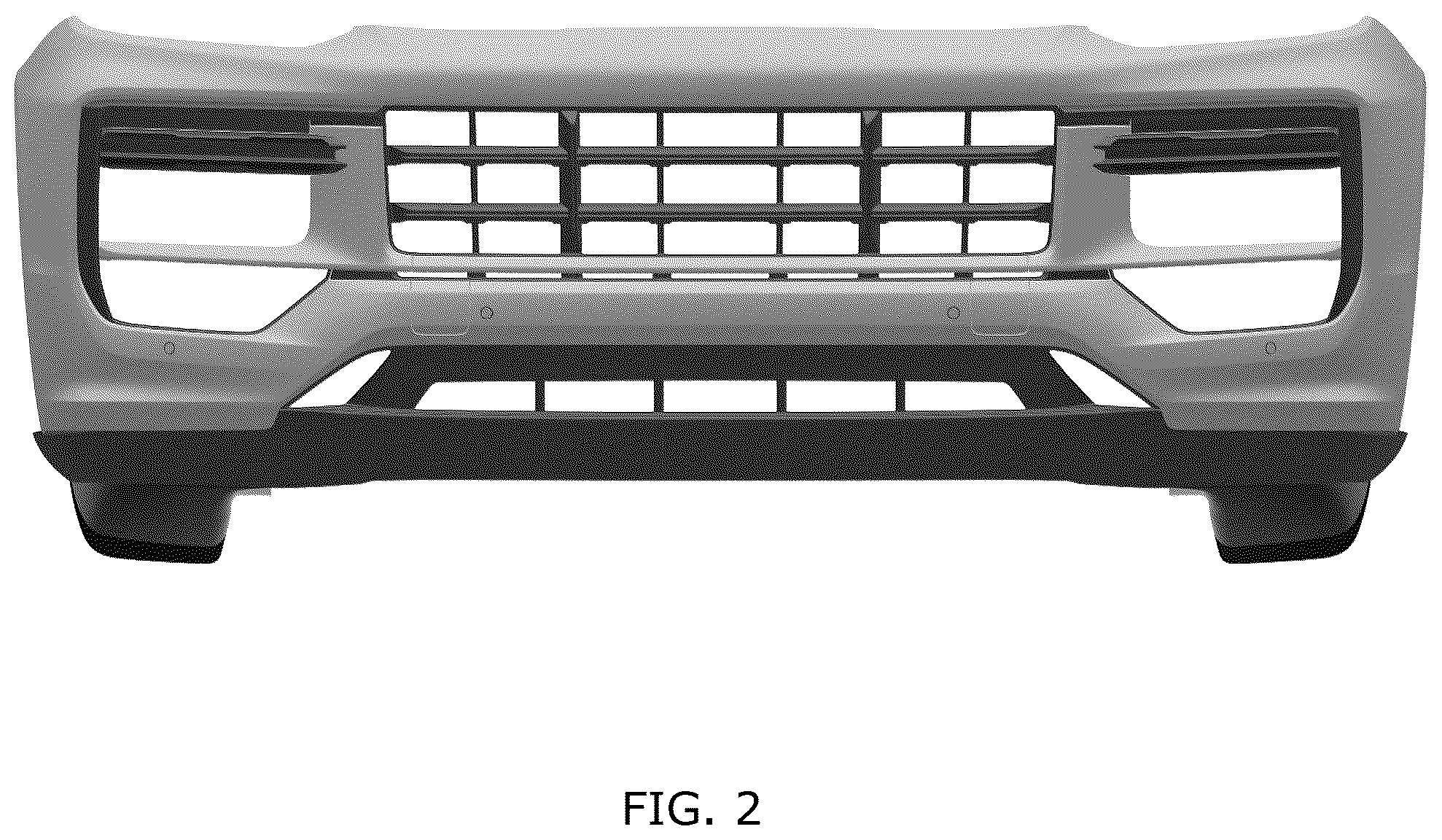 Patent USD1076743 Figure 2 – Front bumper for motor vehicle
