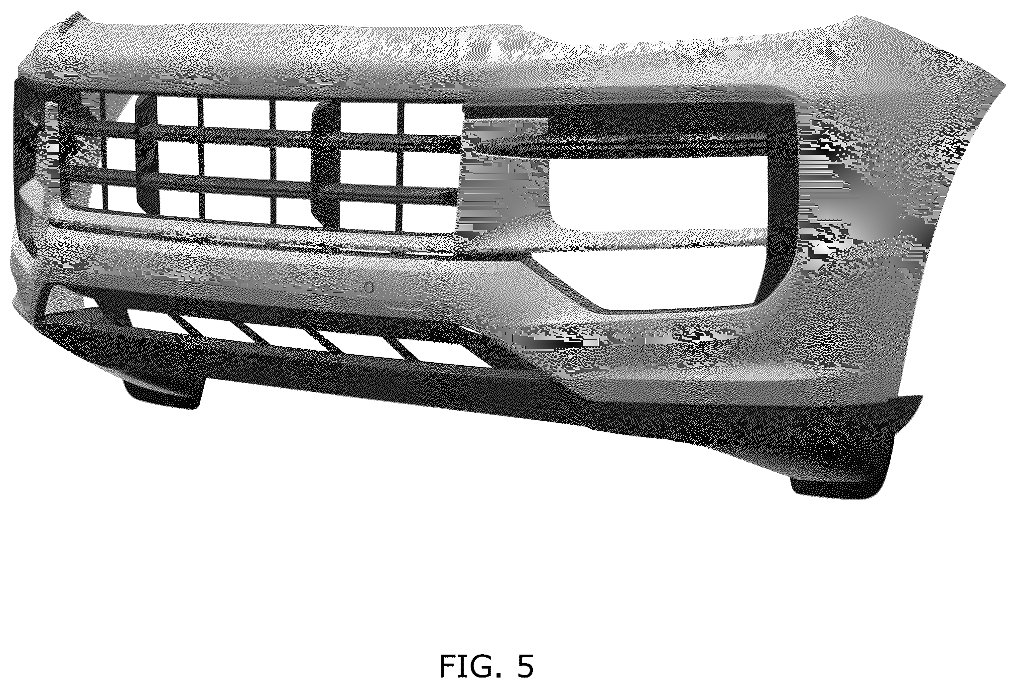 Patent USD1076743 Figure 5 – Front bumper for motor vehicle