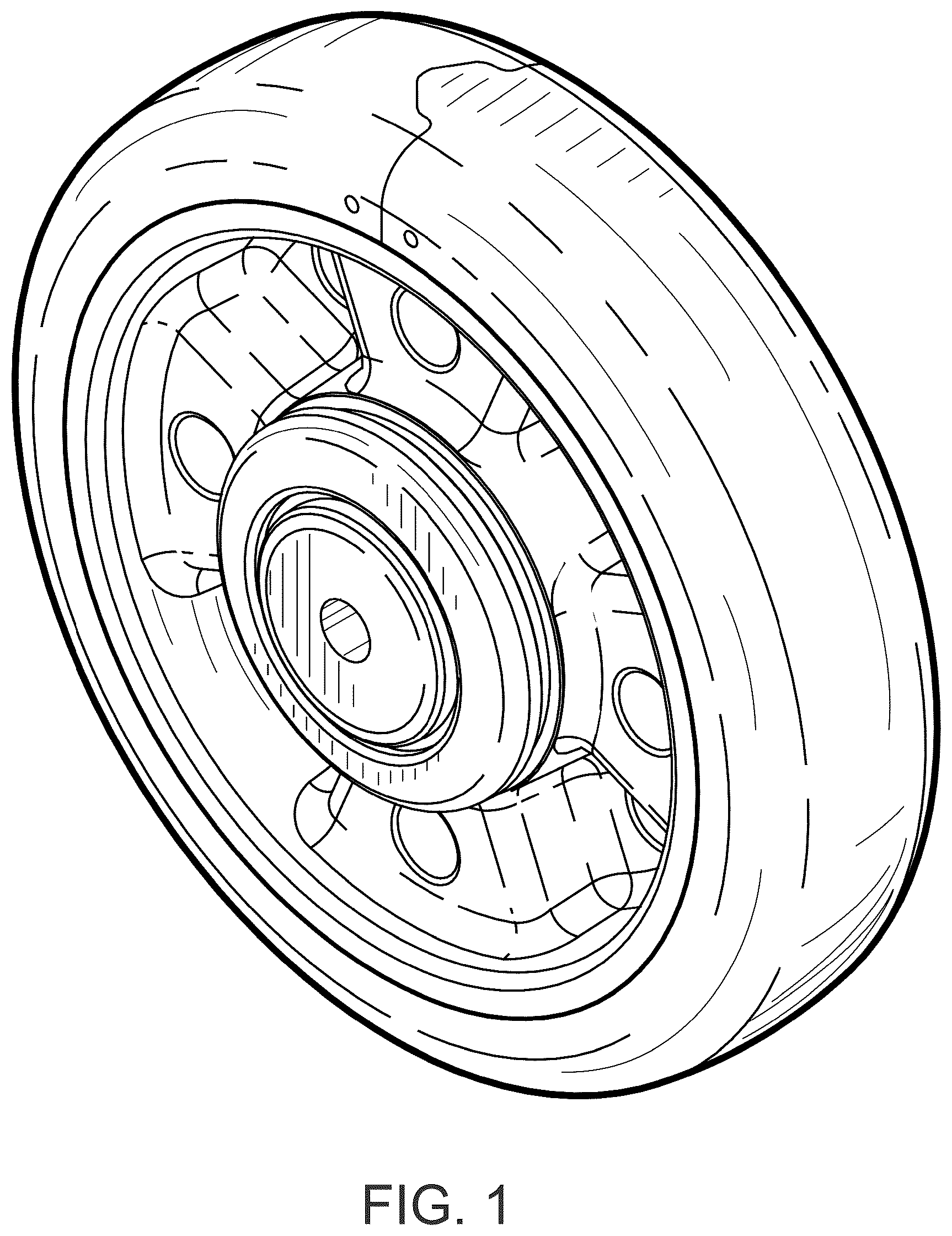 Patent USD1076757 Figure 1 – Standard-duty wheel assembly with replaceable tire