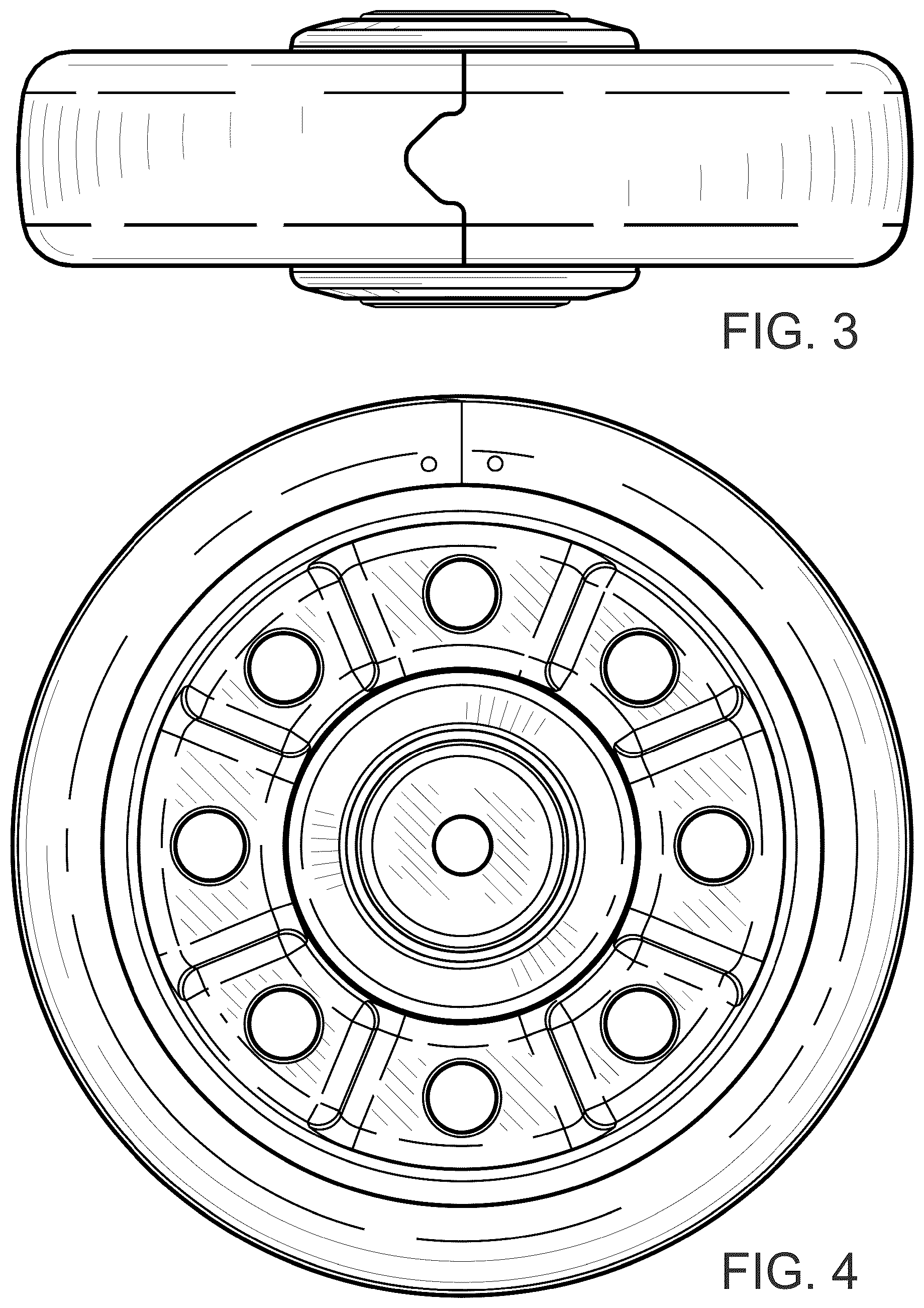 Patent USD1076757 Figure 3 – Standard-duty wheel assembly with replaceable tire