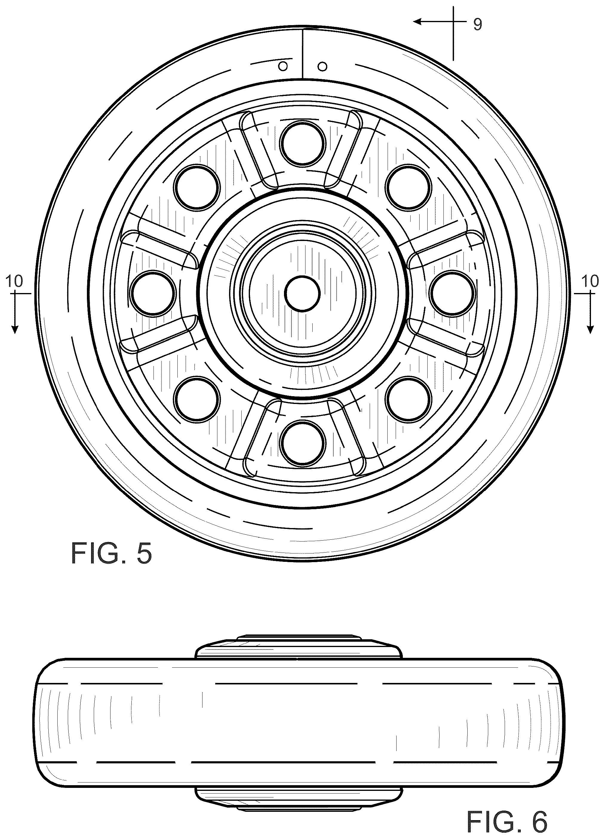 Patent USD1076757 Figure 4 – Standard-duty wheel assembly with replaceable tire