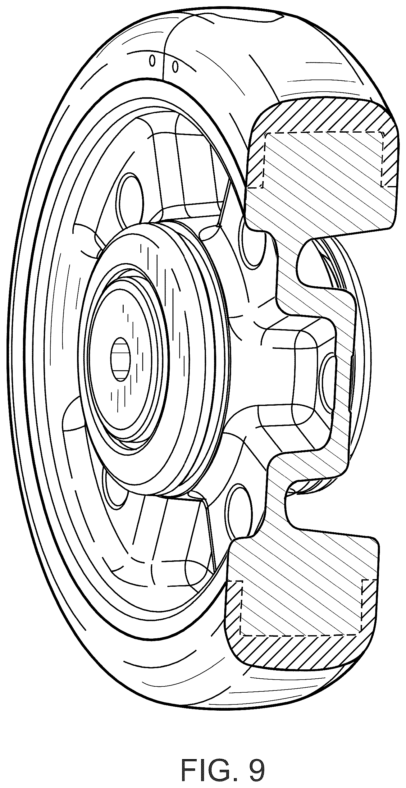 Patent USD1076757 Figure 6 – Standard-duty wheel assembly with replaceable tire