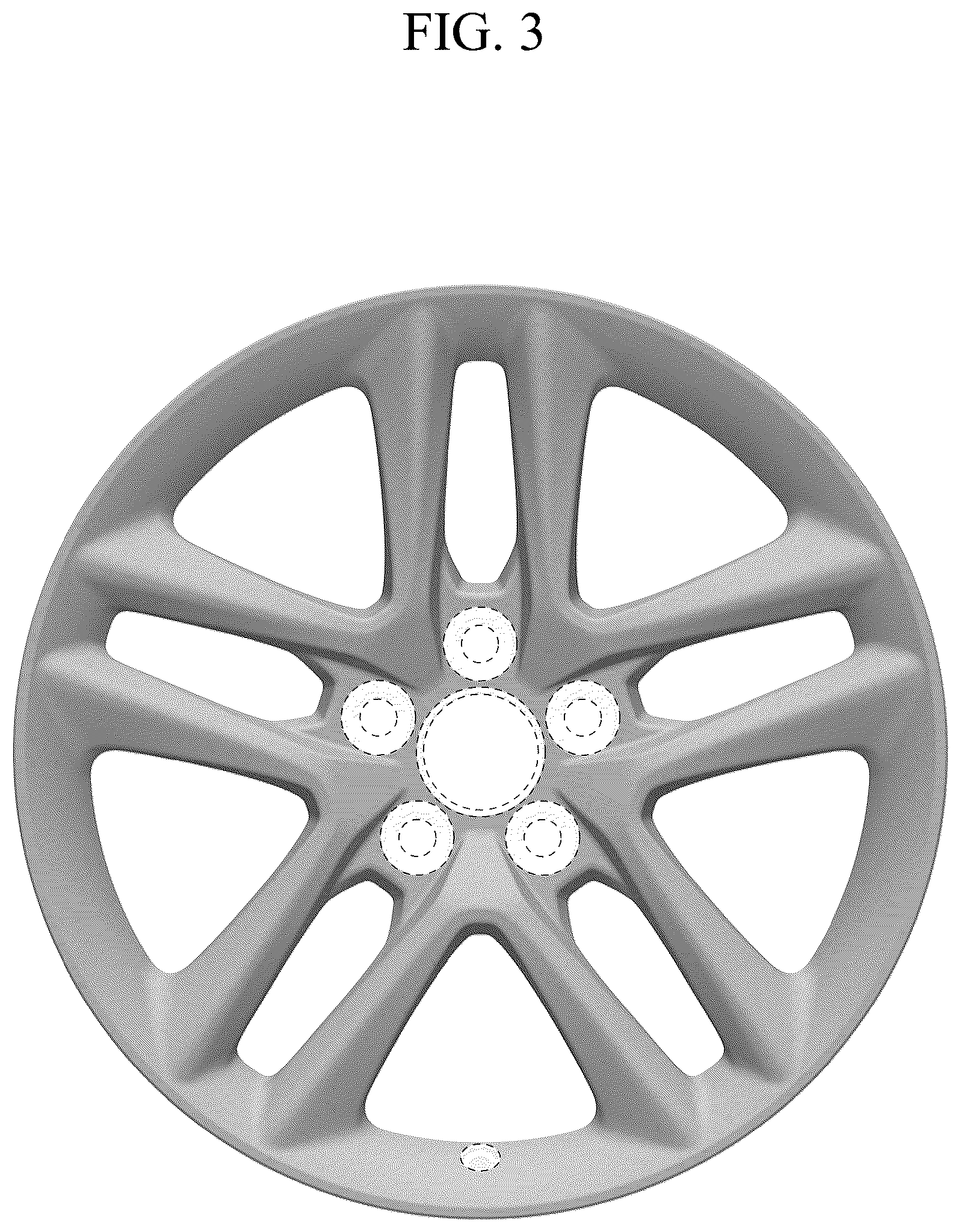 Patent USD1076758 Figure 3 – Wheel for automobile