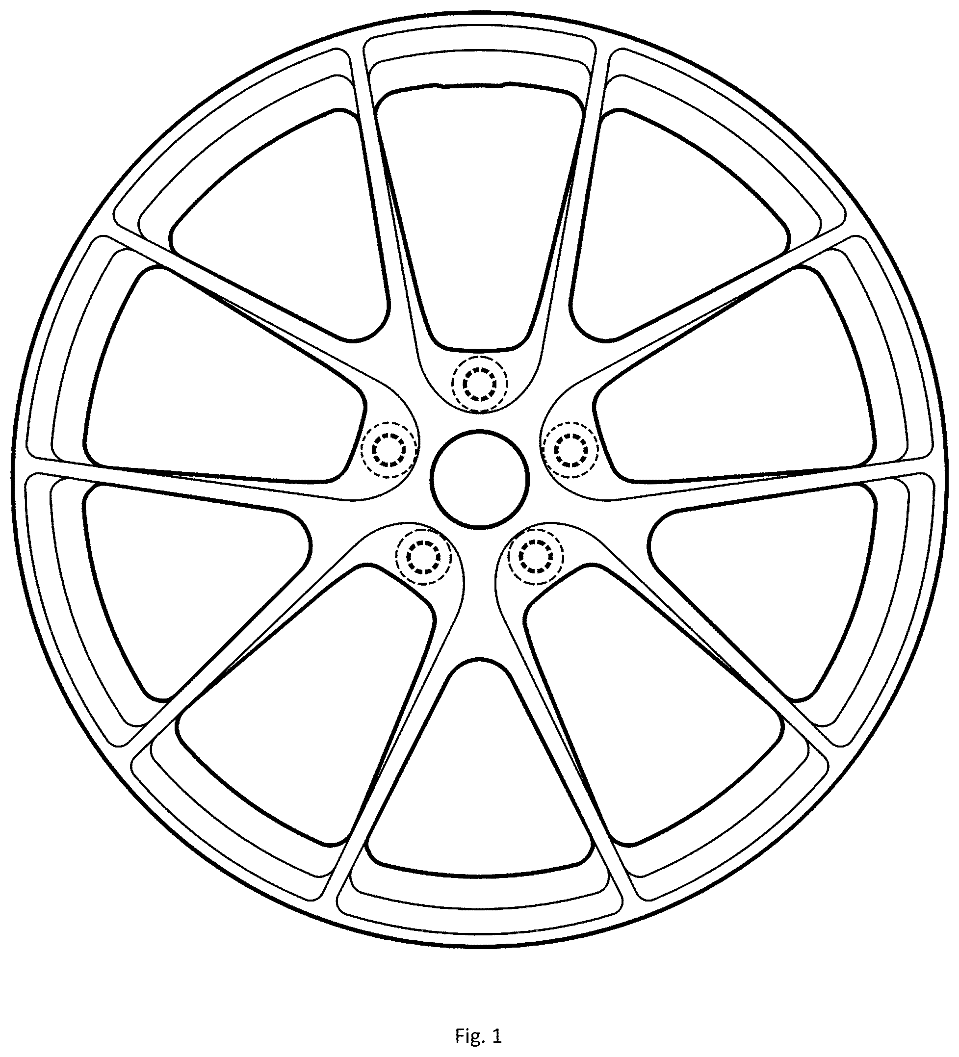 Patent USD1076760 Figure 1 – Wheel