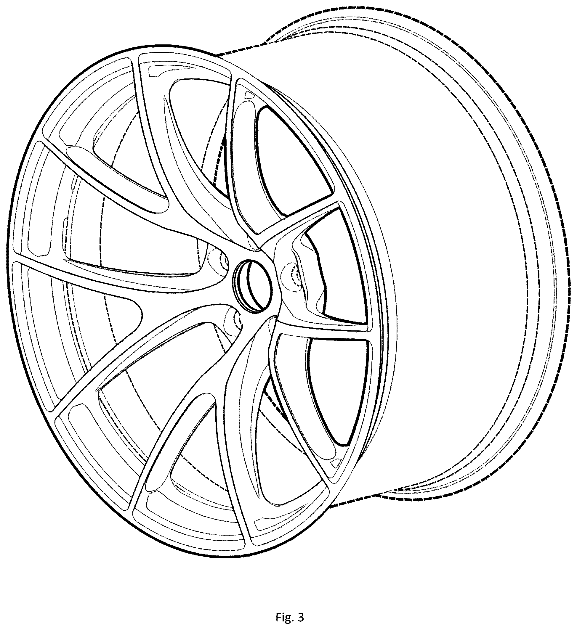 Patent USD1076760 Figure 3 – Wheel