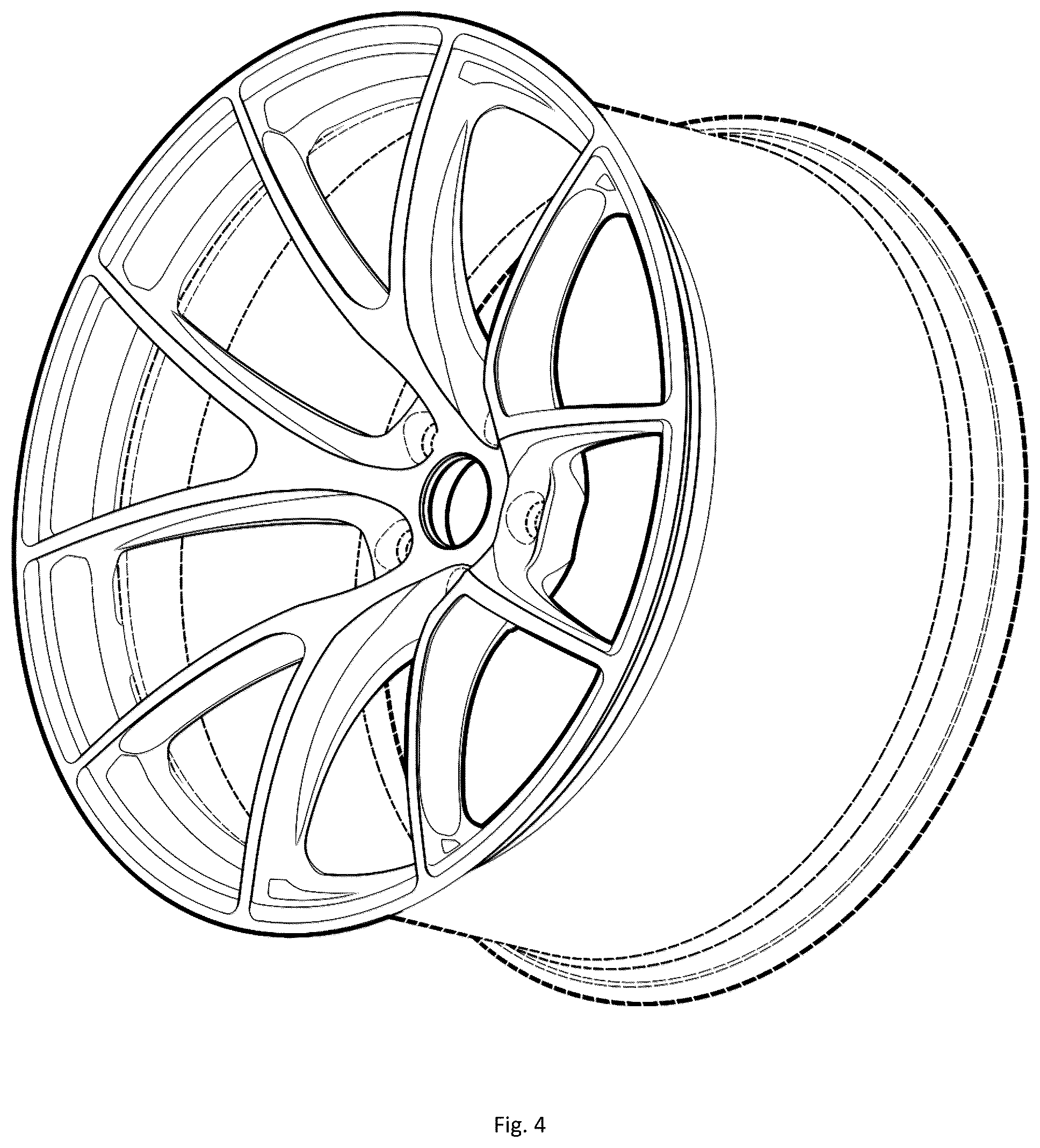 Patent USD1076760 Figure 4 – Wheel