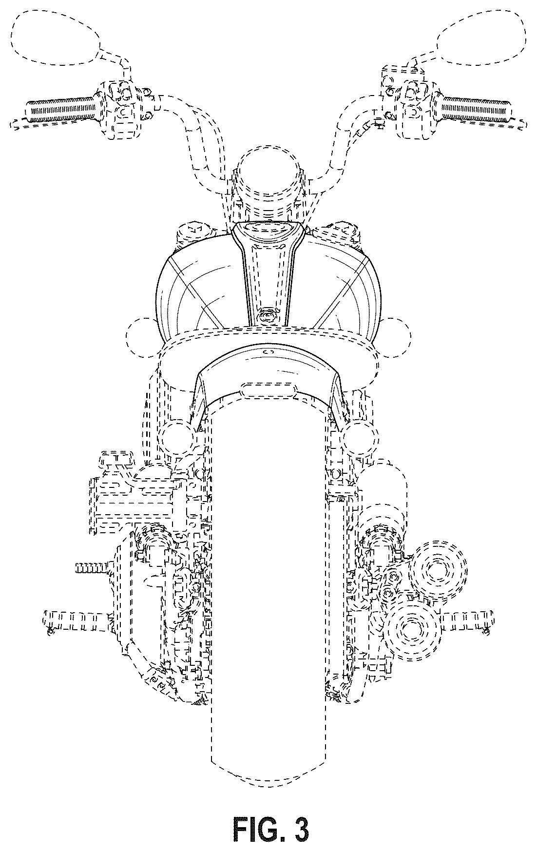 Patent USD1076762 Figure 3 – Motorcycle fuel tank