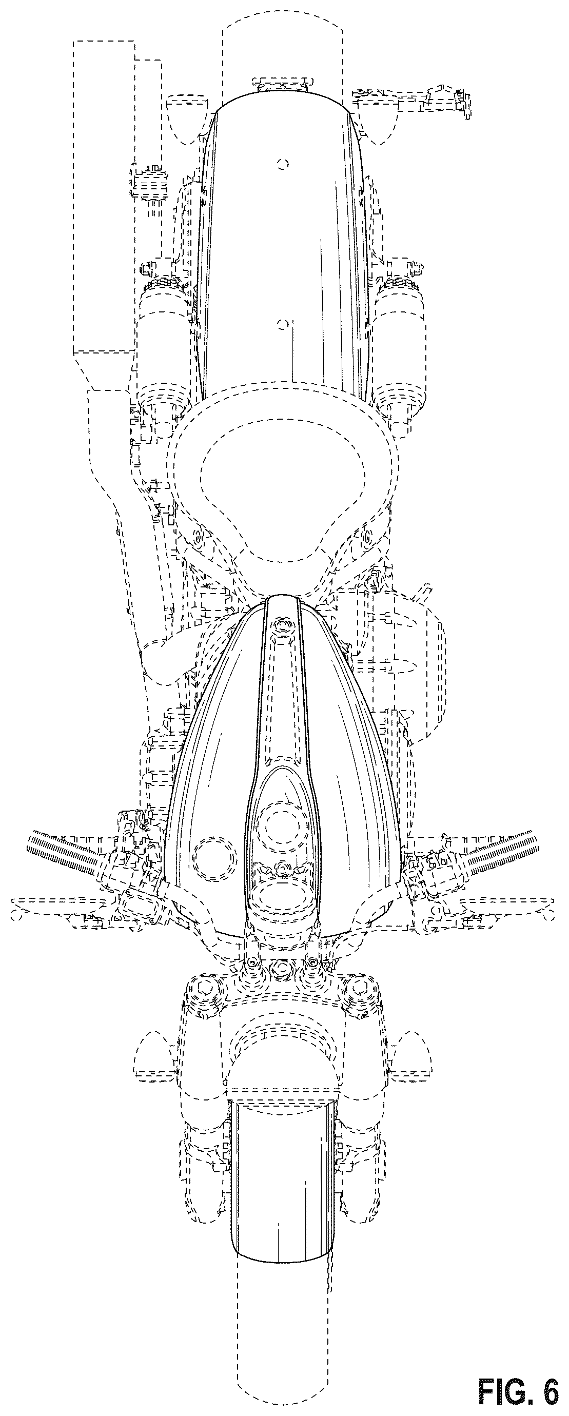 Patent USD1076762 Figure 6 – Motorcycle fuel tank