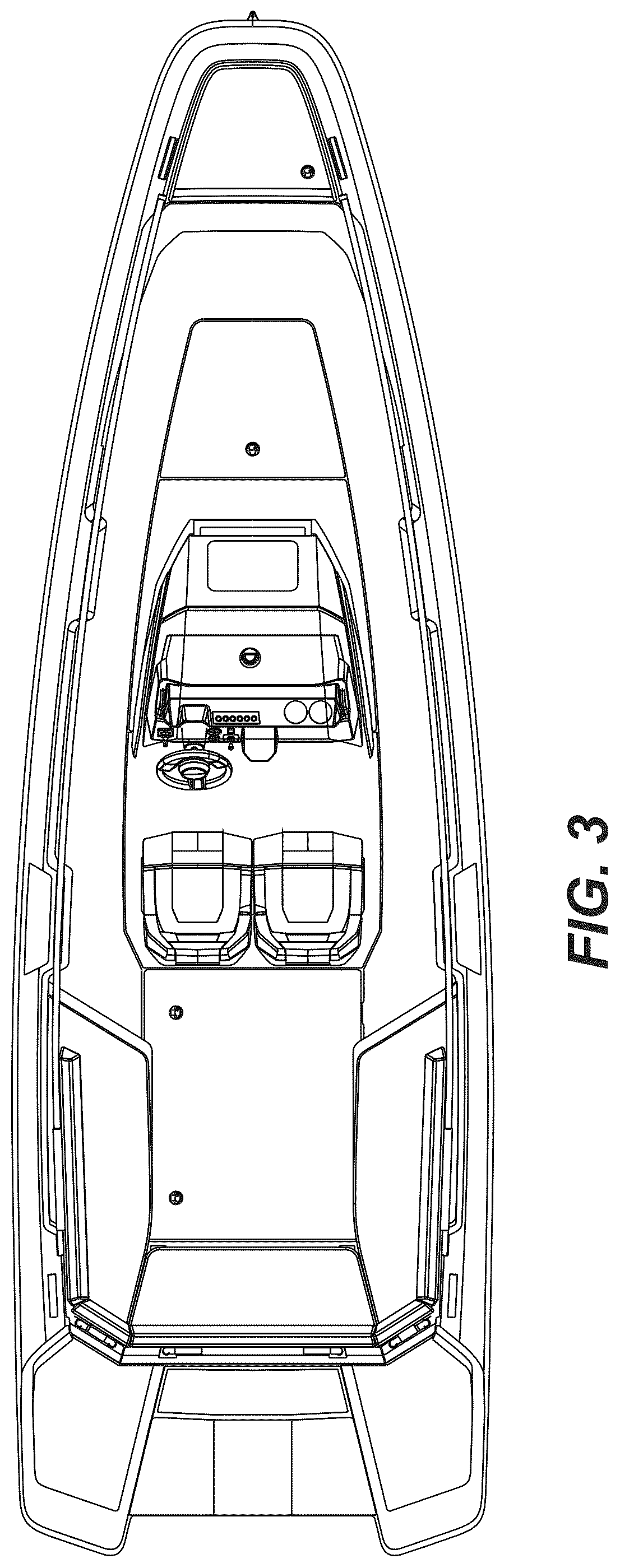 Patent USD1076763 Figure 3 – Boat