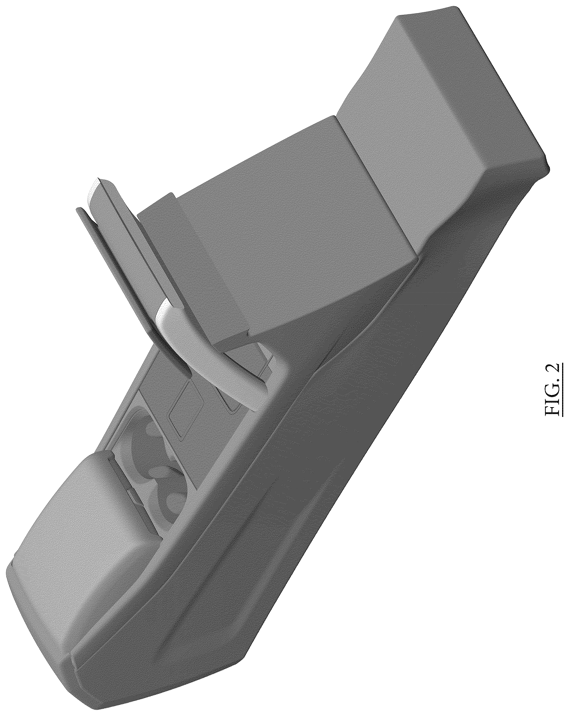 Patent USD1076767 Figure 2 – Vehicle center console